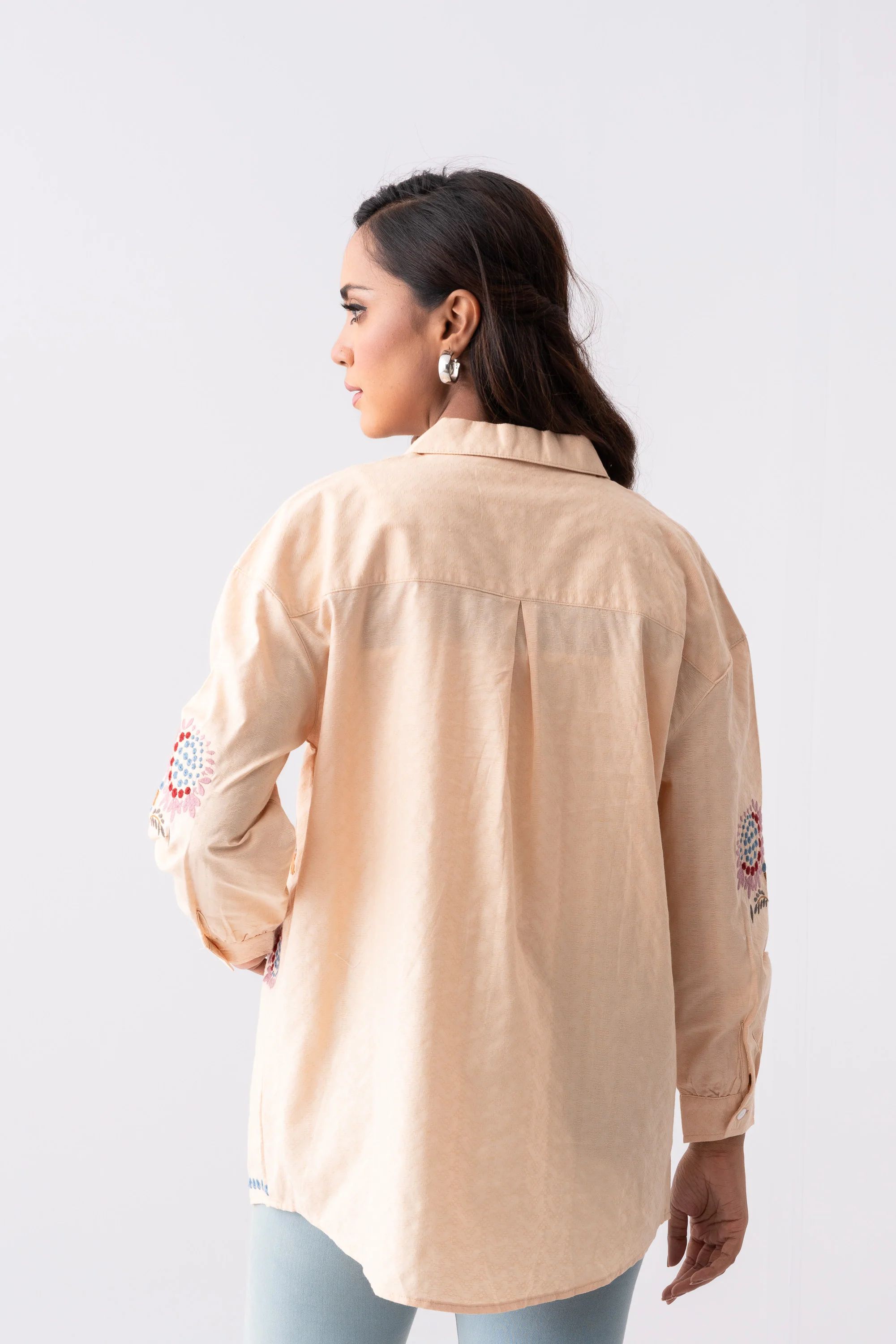 Oversized Jacquard Cotton Casual Shirt - XTXFMF