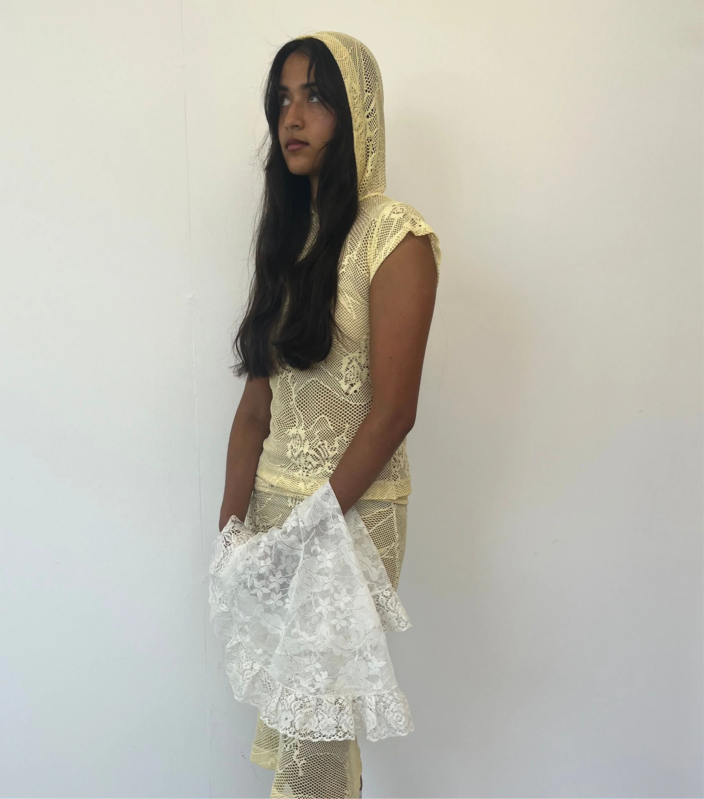 Yellow Crochet Hoodie - XTXFMF