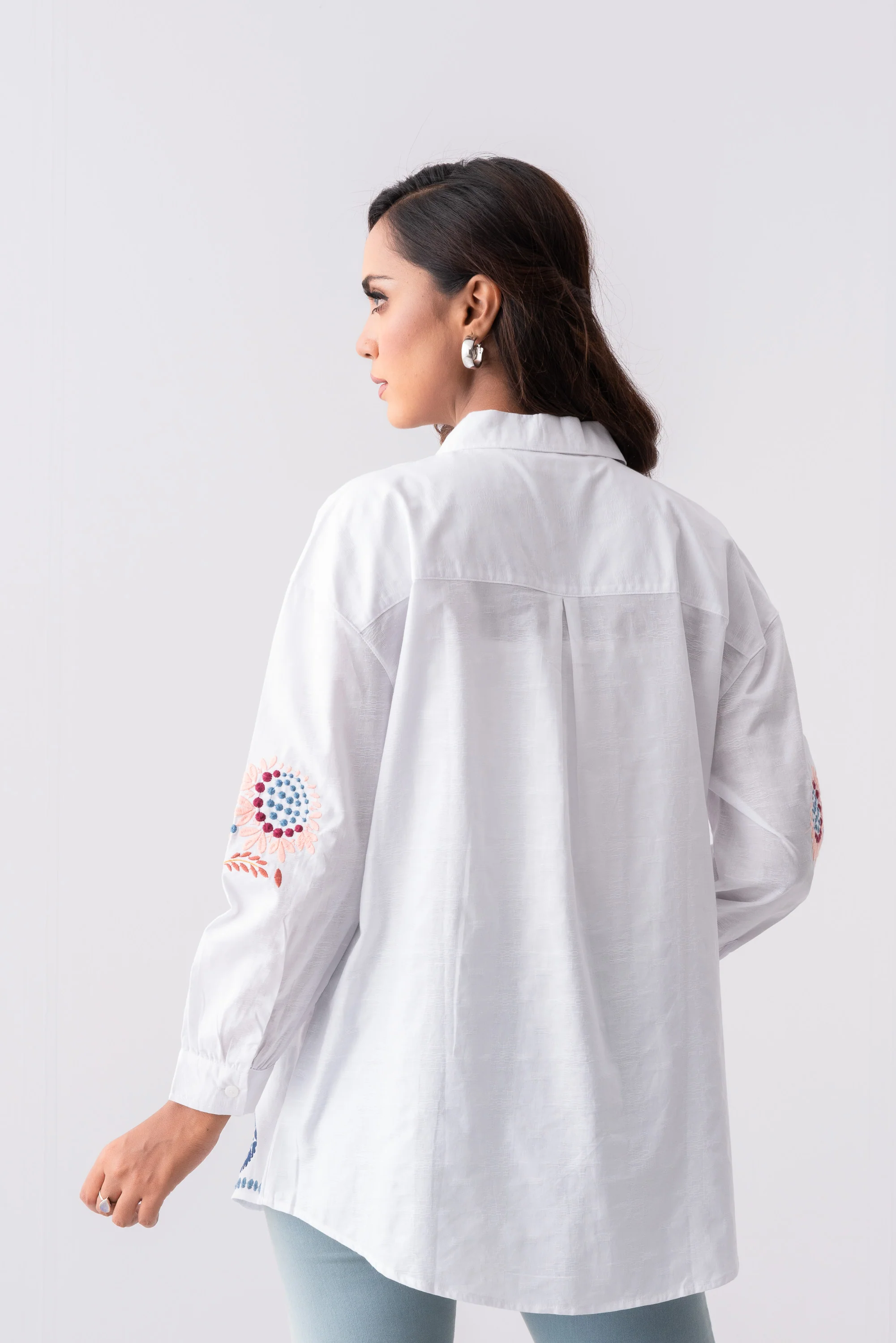 Oversized Jacquard Cotton Casual Shirt - XTXFMF