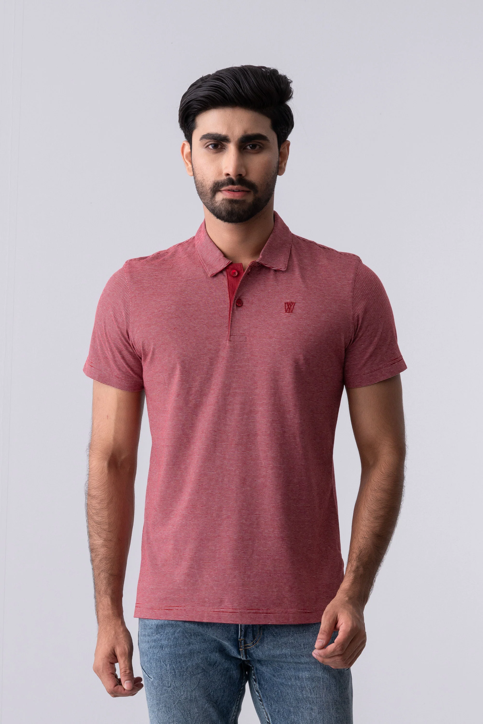 Regular Fit Yarn-Dyed Jersey Polo Shirt - XTXFMF