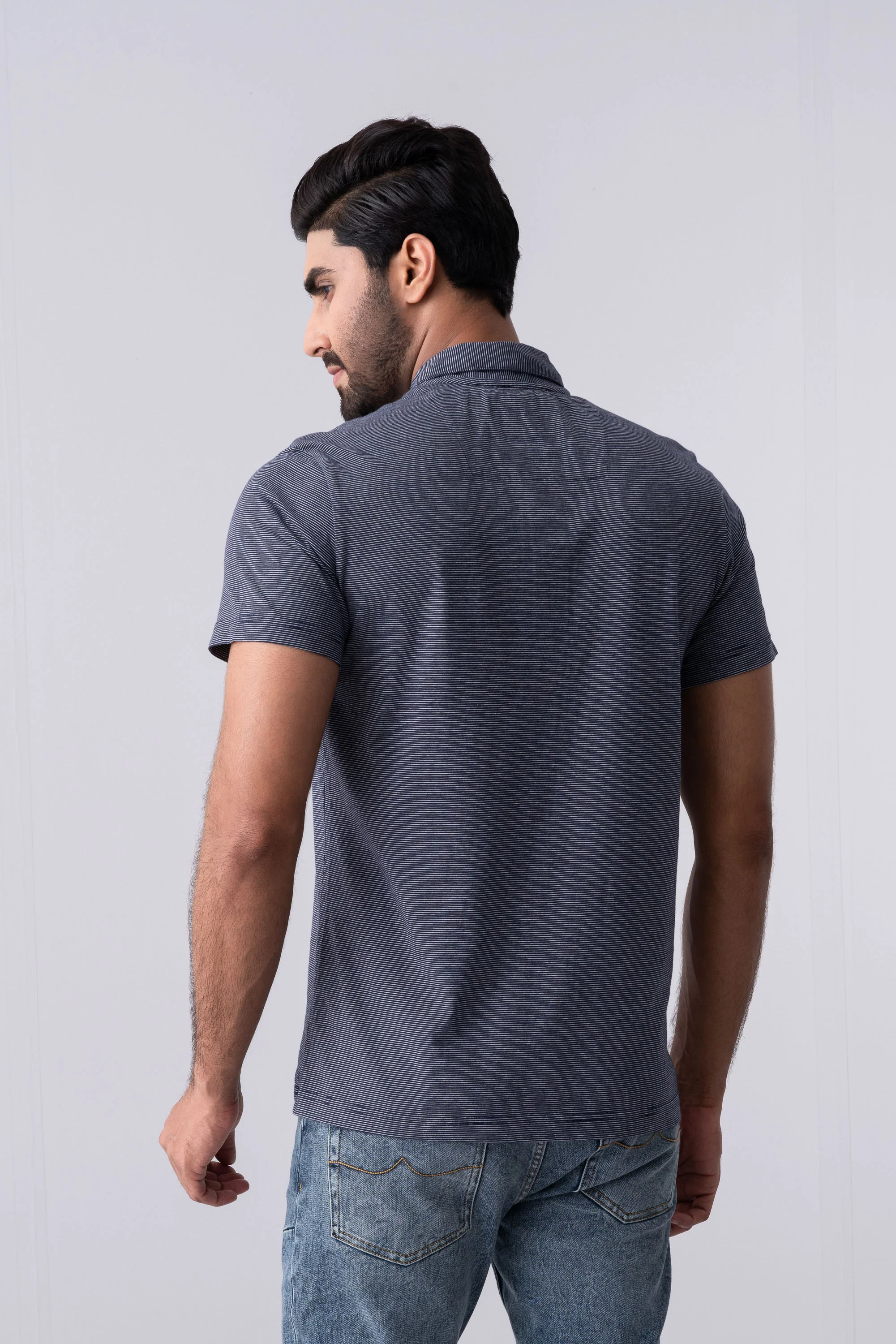 Regular Fit Yarn-Dyed Jersey Polo Shirt - XTXFMF