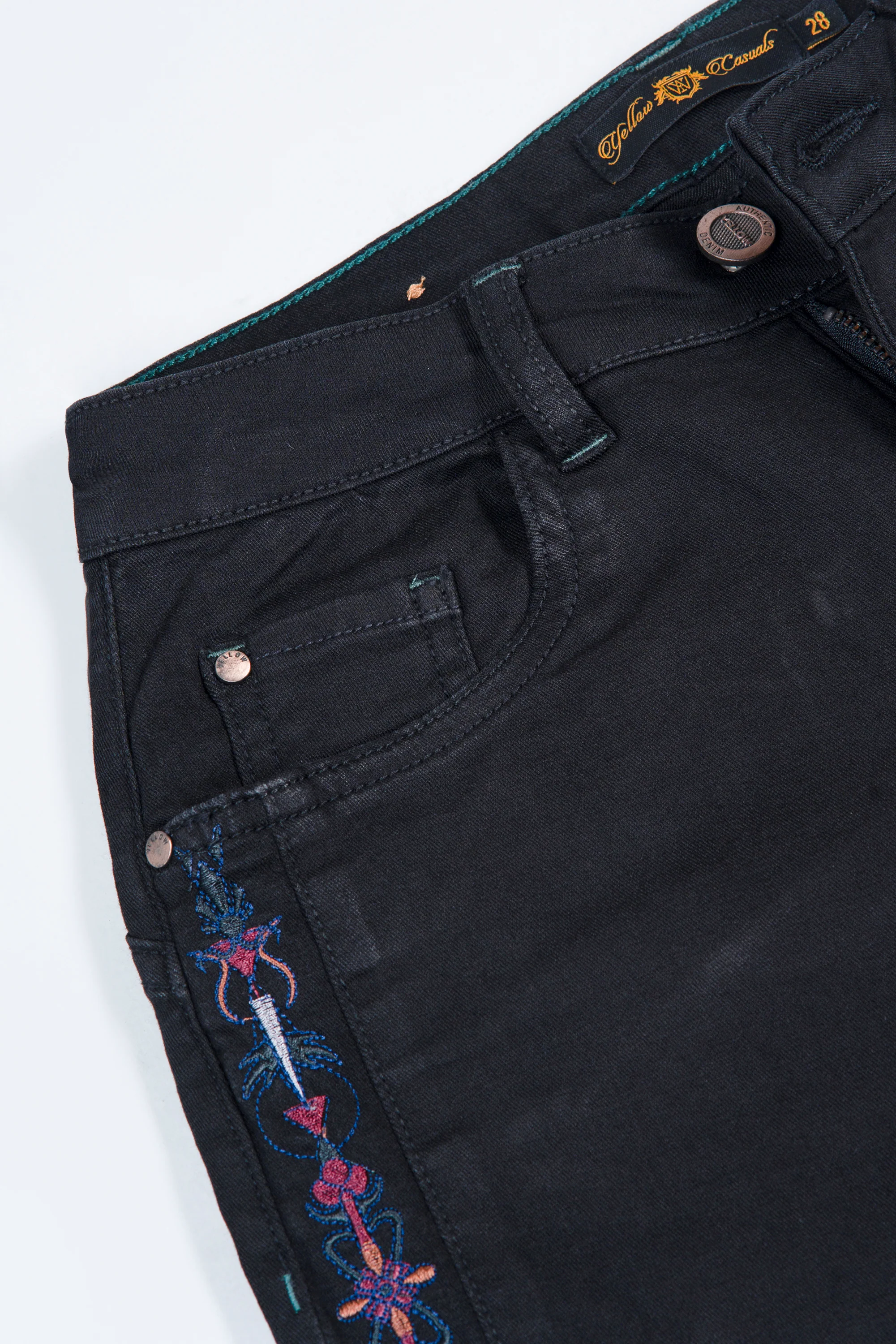 Slim Fit Embroidered Denim - XTXFMF