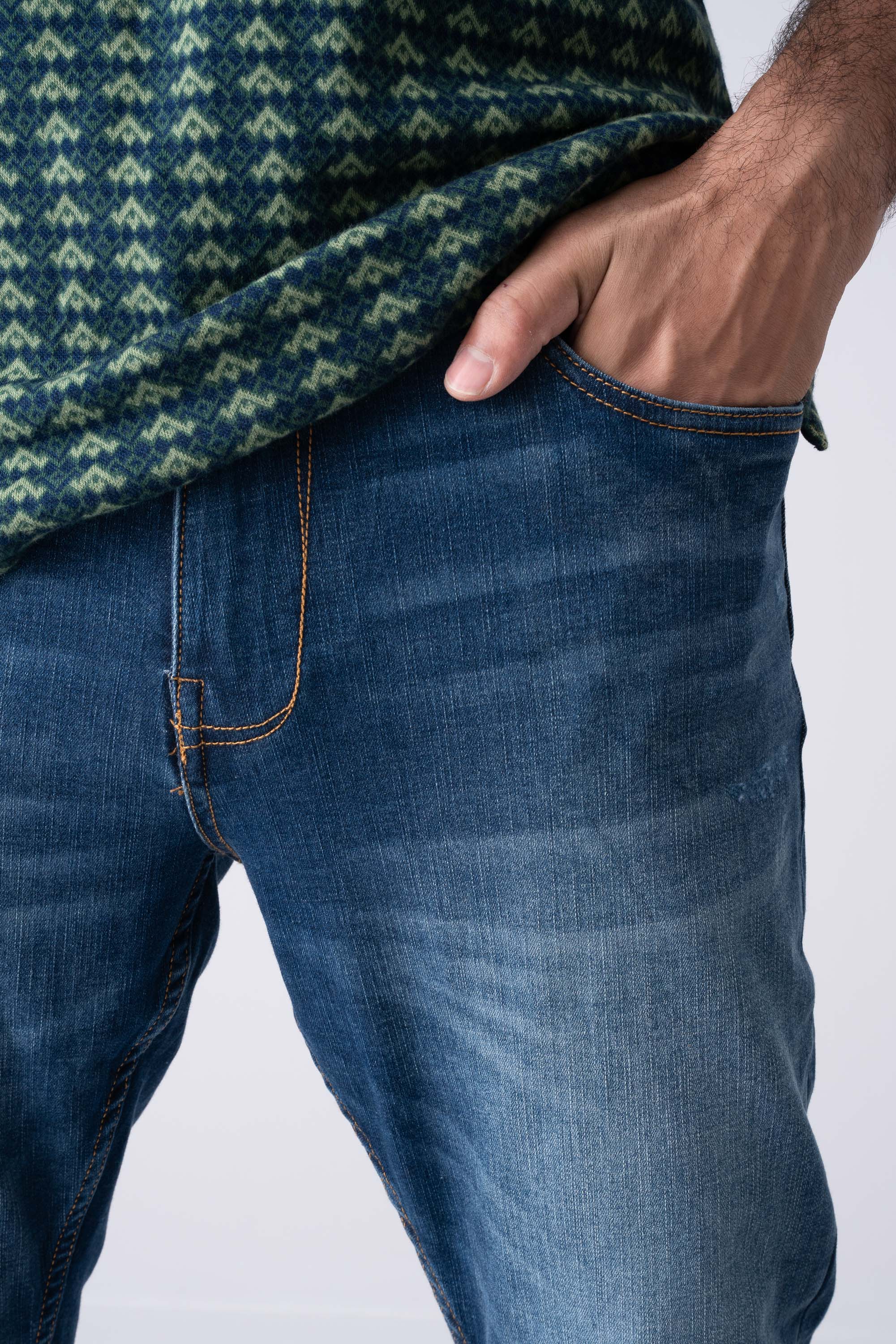 Tapered Fit Indigo Jeans - XTXFMF