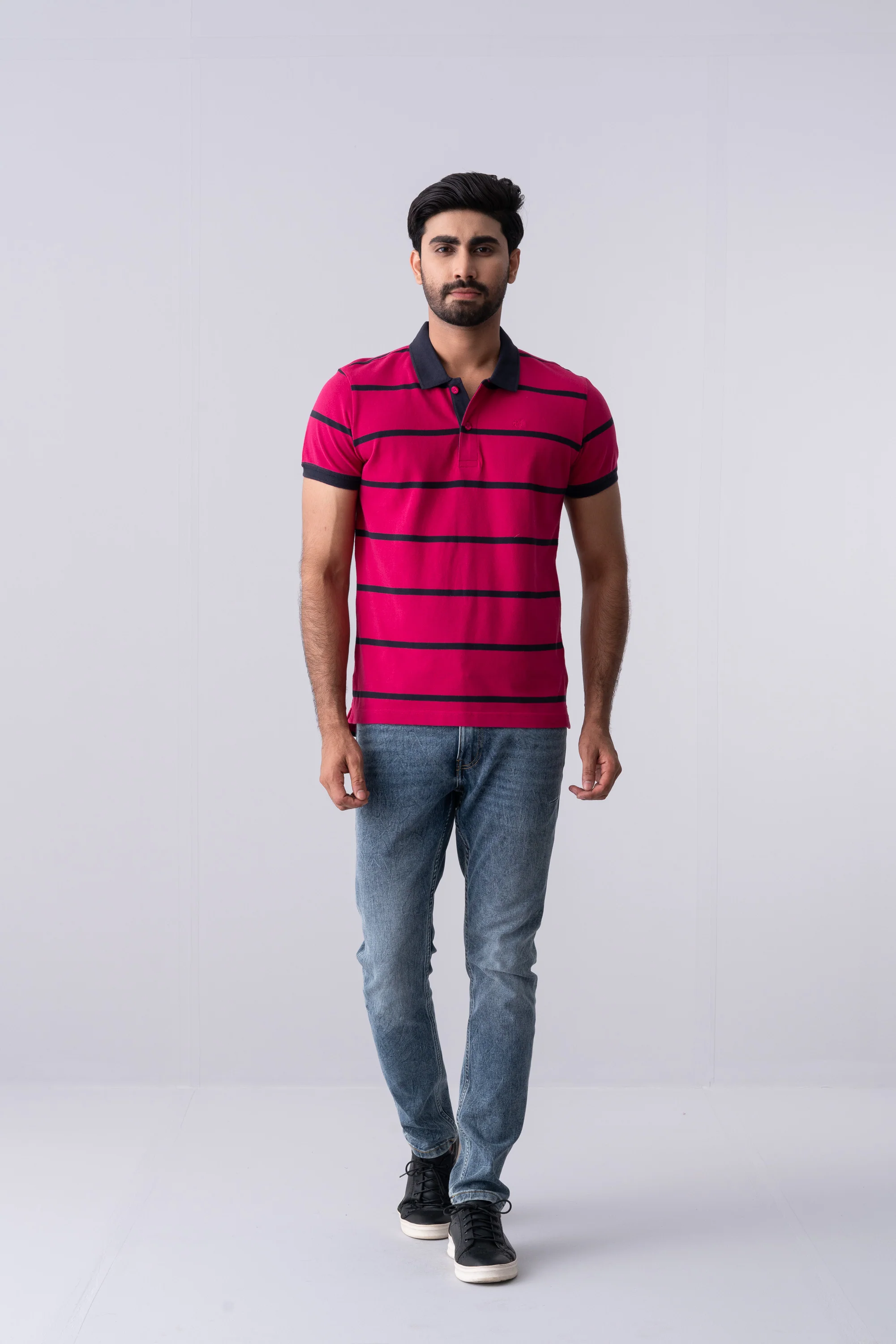 Regular Fit Yarn-Dyed Polo Shirt - XTXFMF