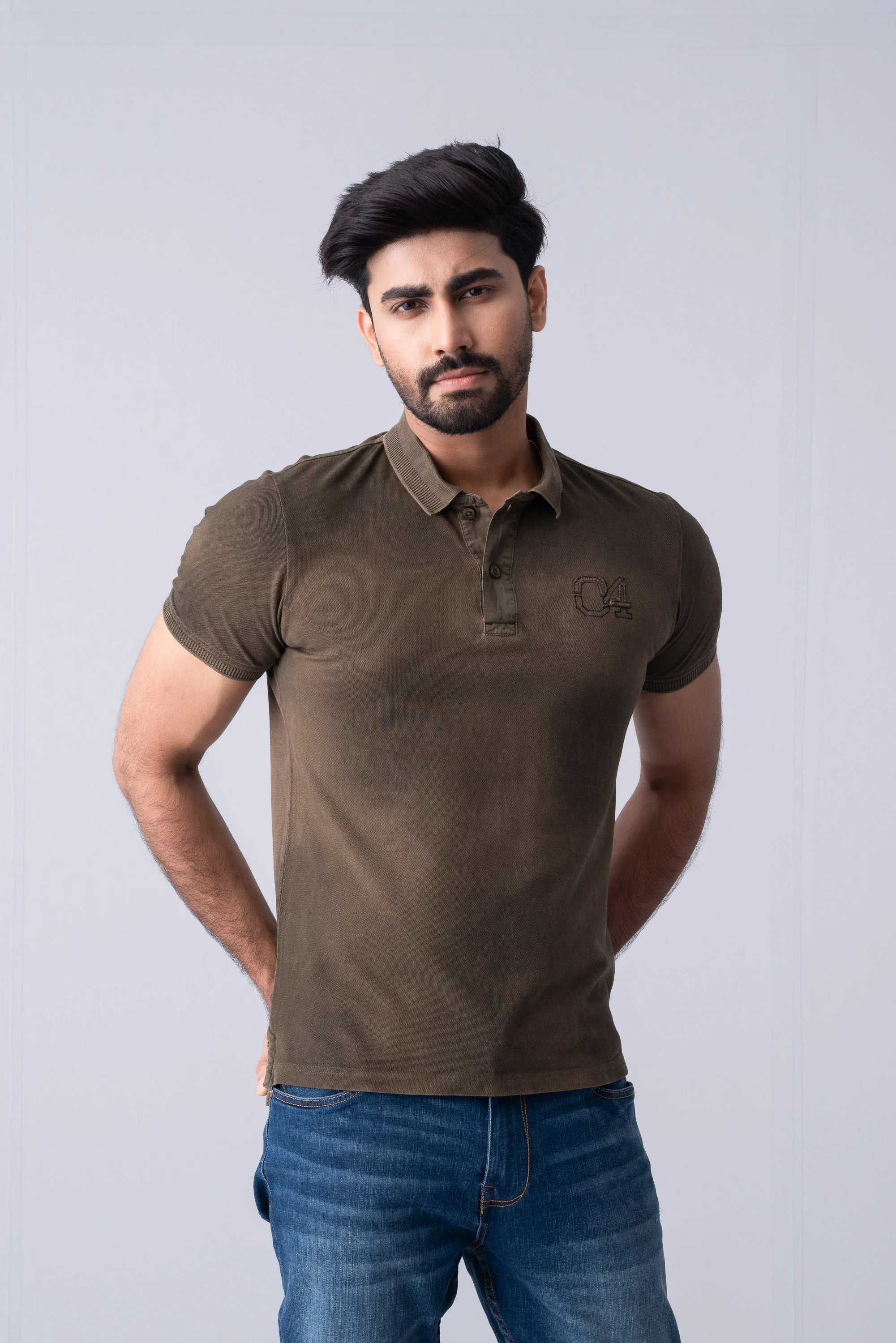 Regular Fit Washed Polo Shirt - XTXFMF