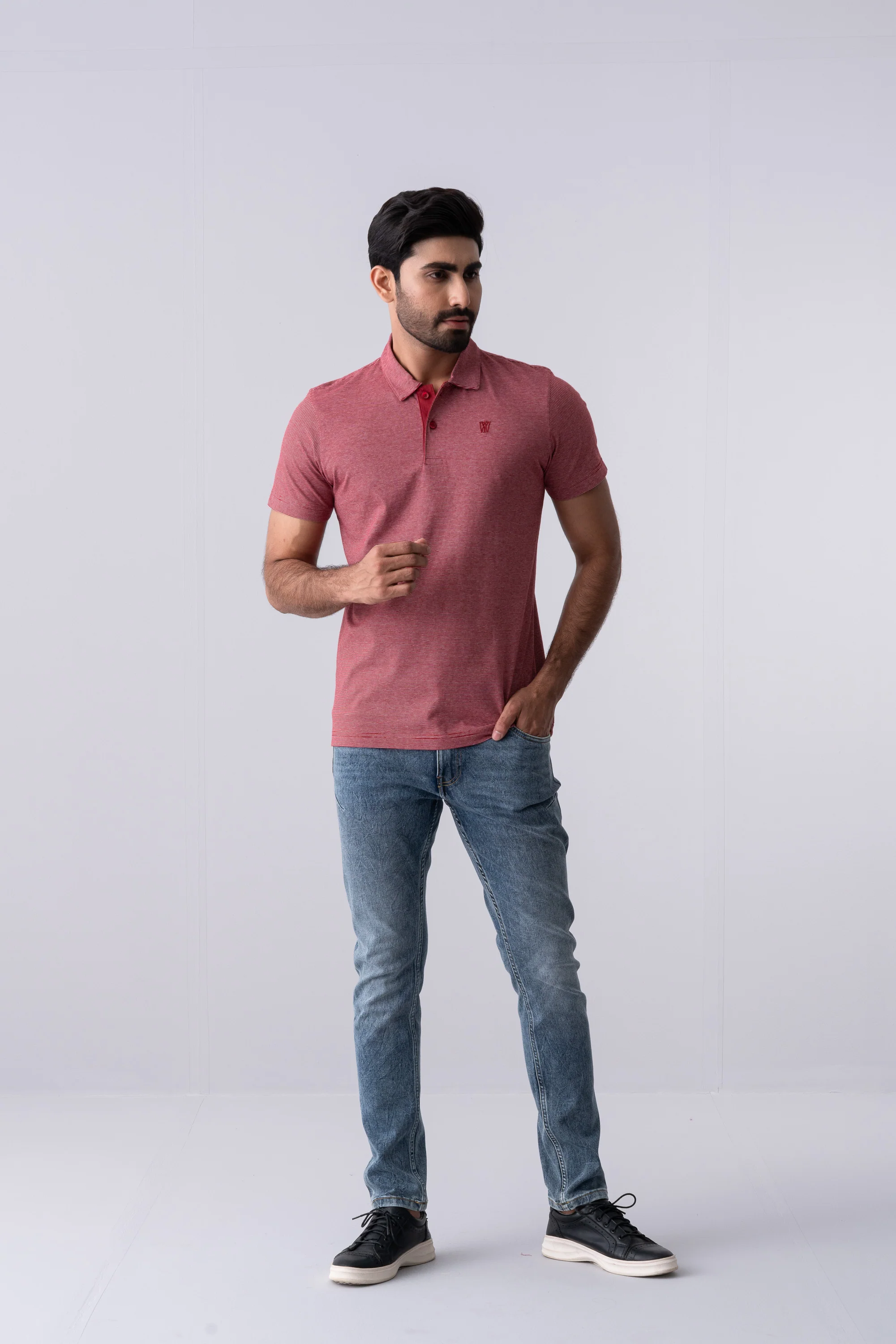 Regular Fit Yarn-Dyed Jersey Polo Shirt - XTXFMF