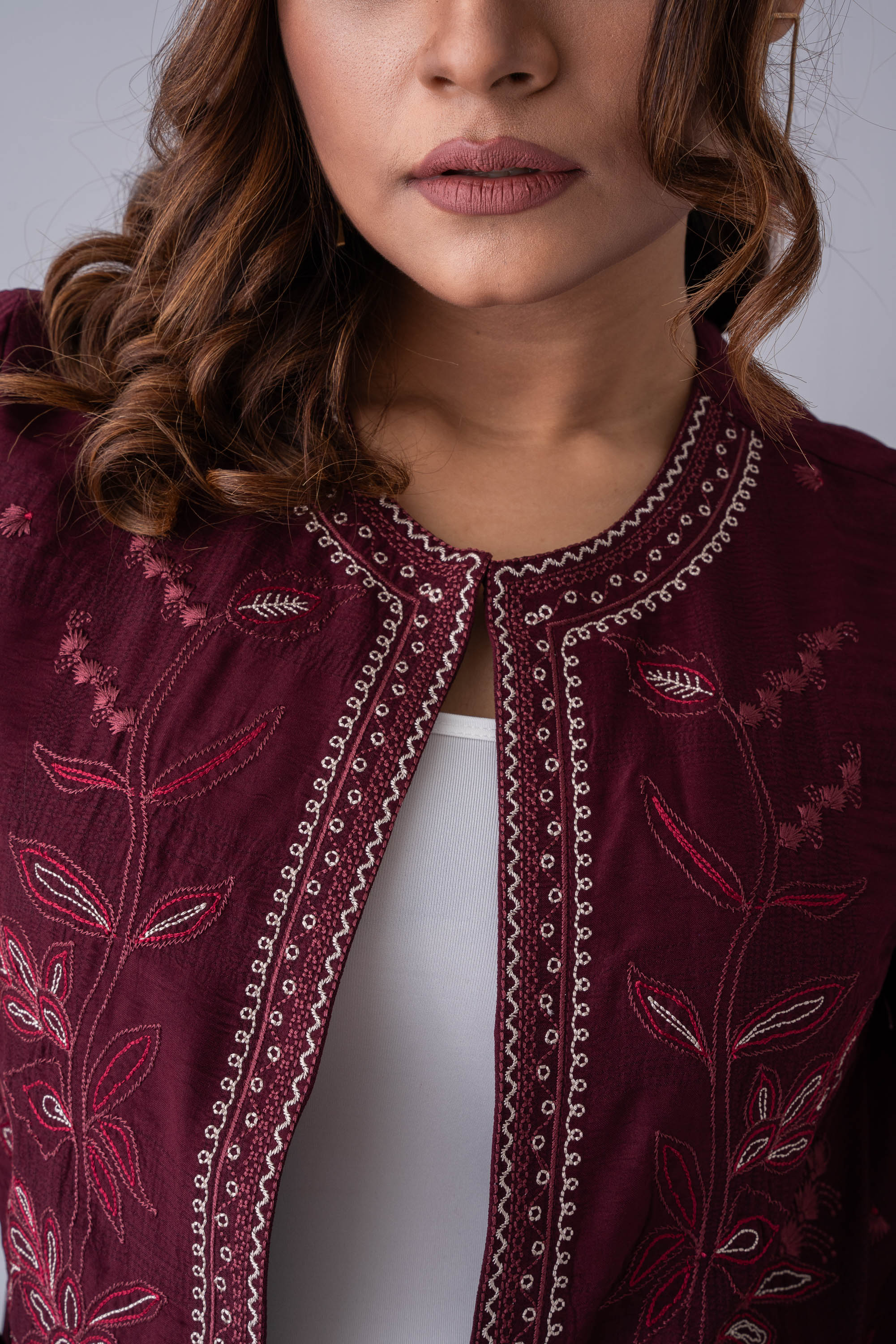 Embroidered Georgette Bolero Top - XTXFMF