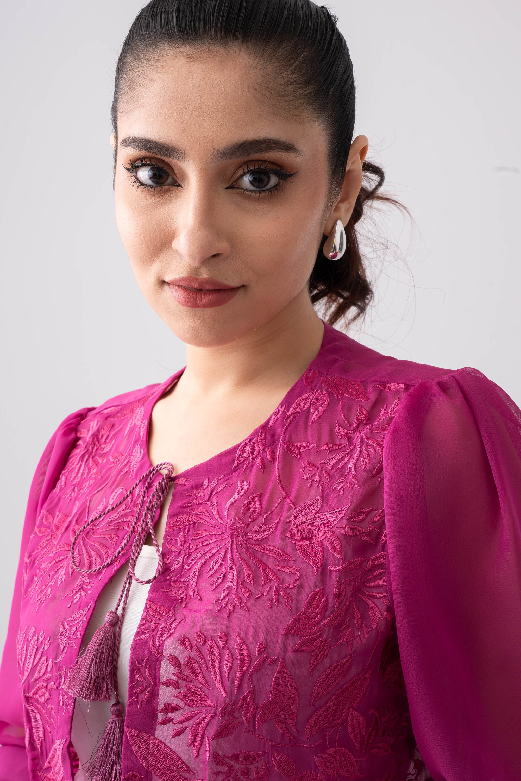 Regular Fit Georgette Bolero Top - XTXFMF