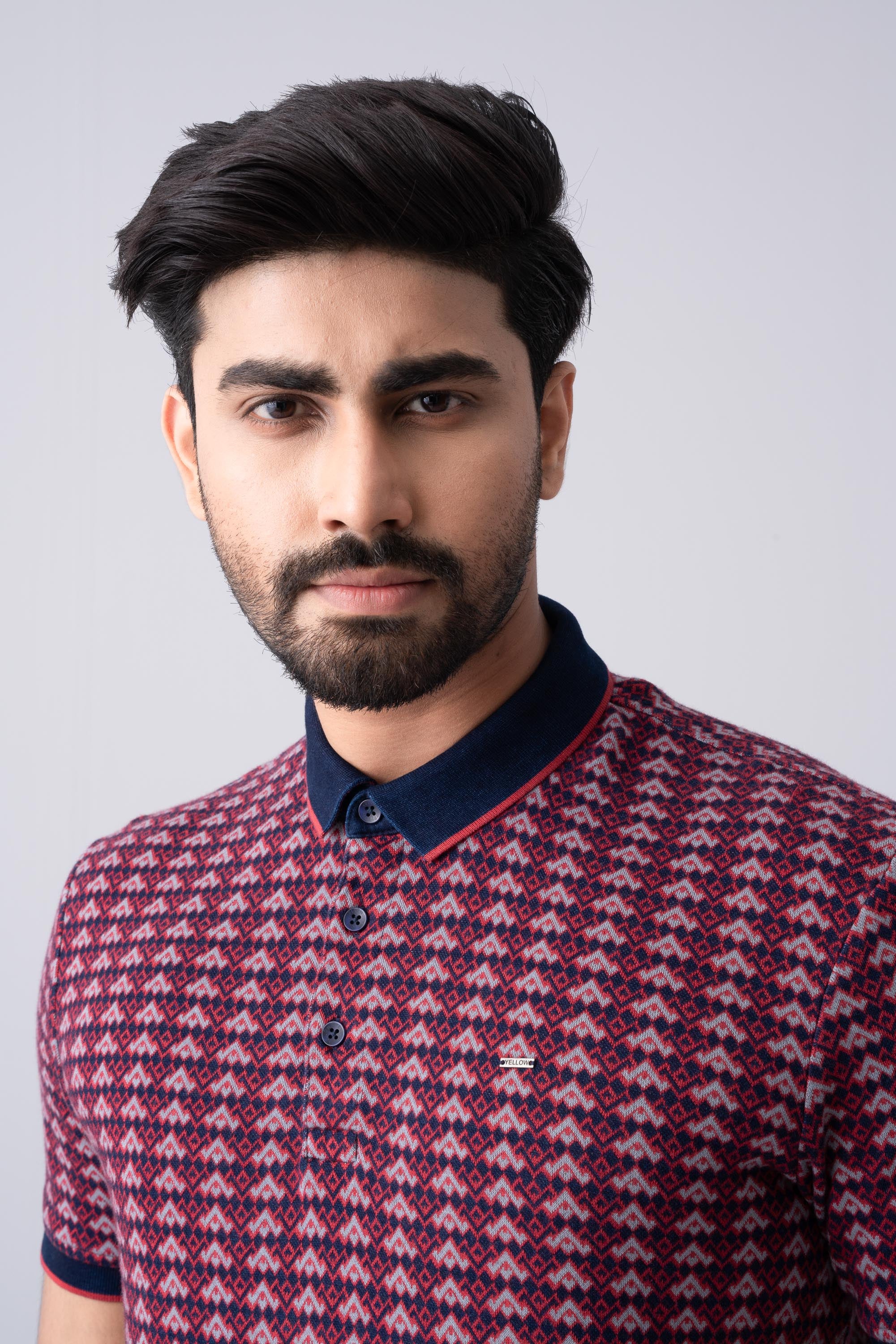 Regular Fit Washed Indigo Polo Shirt - XTXFMF