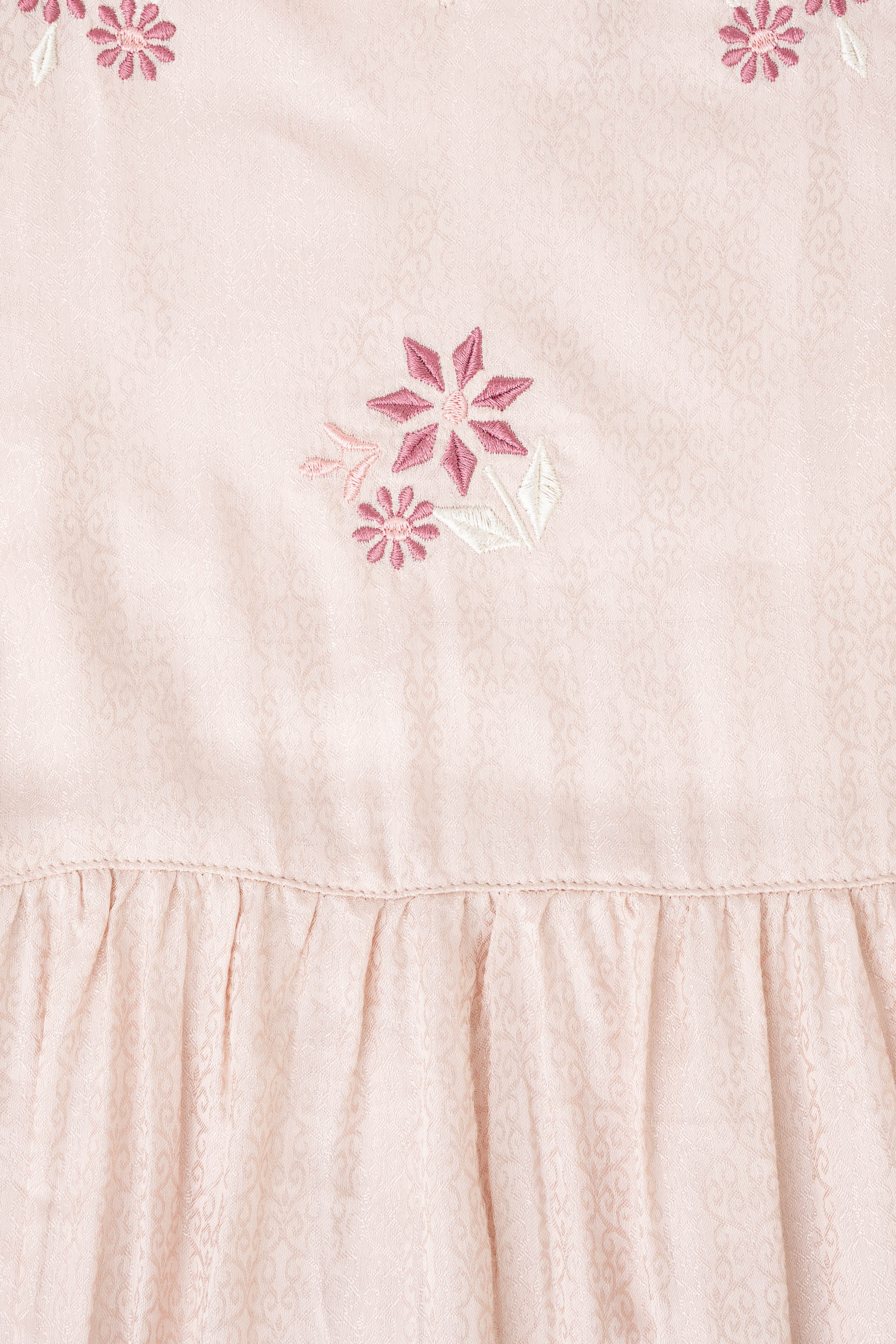 Floral Embroidered Jacquard Long Dress - XTXFMF