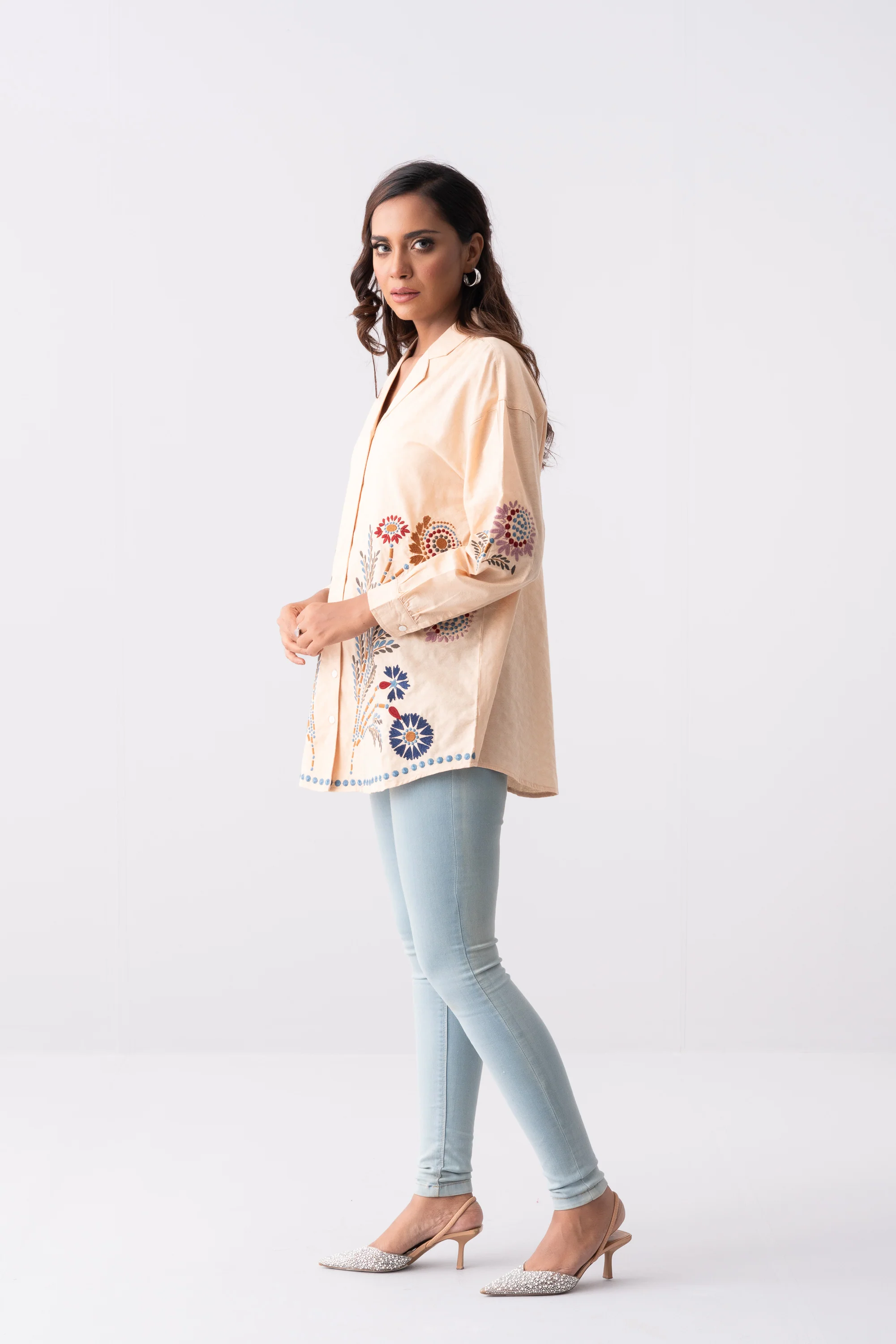 Oversized Jacquard Cotton Casual Shirt - XTXFMF