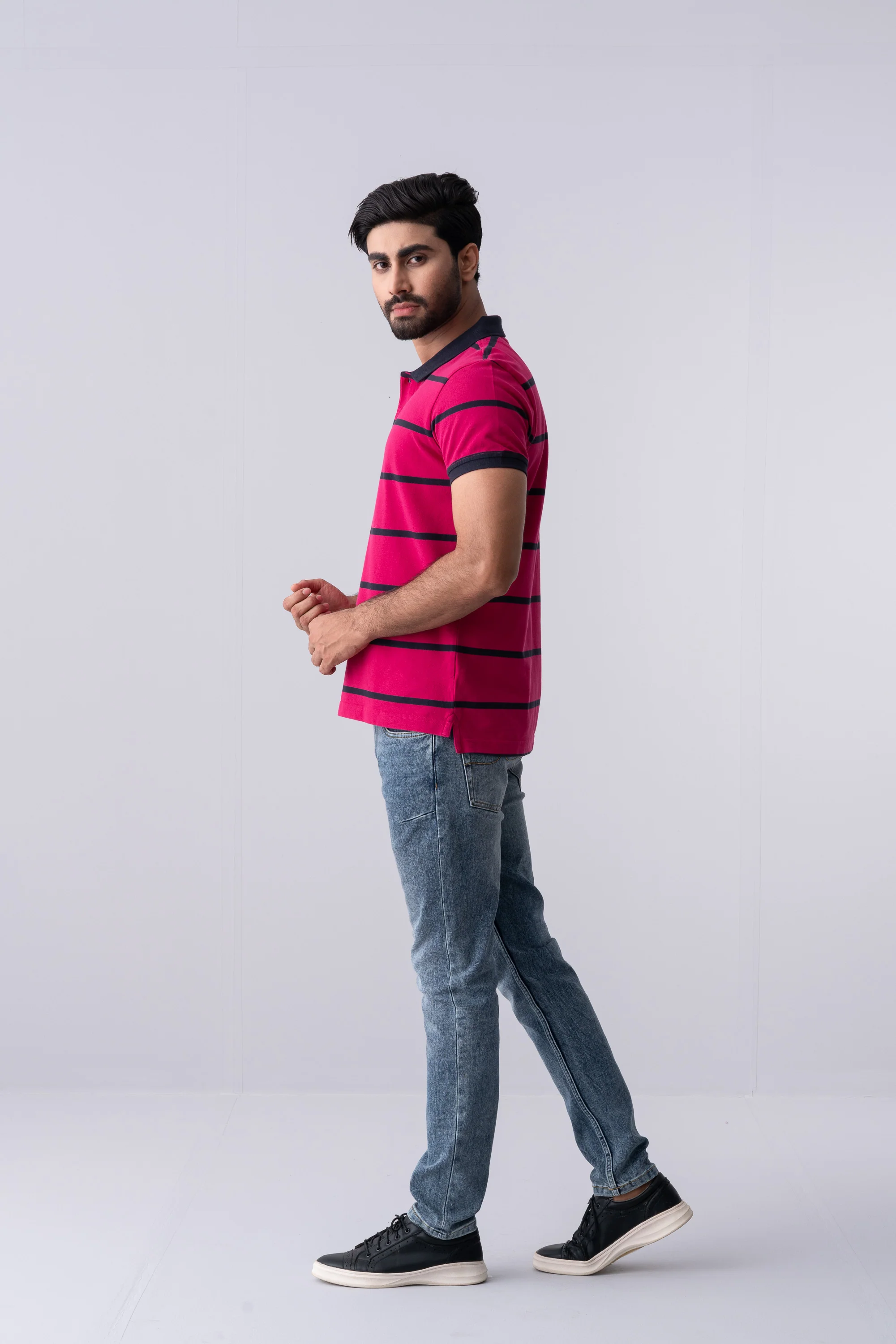 Regular Fit Yarn-Dyed Polo Shirt - XTXFMF