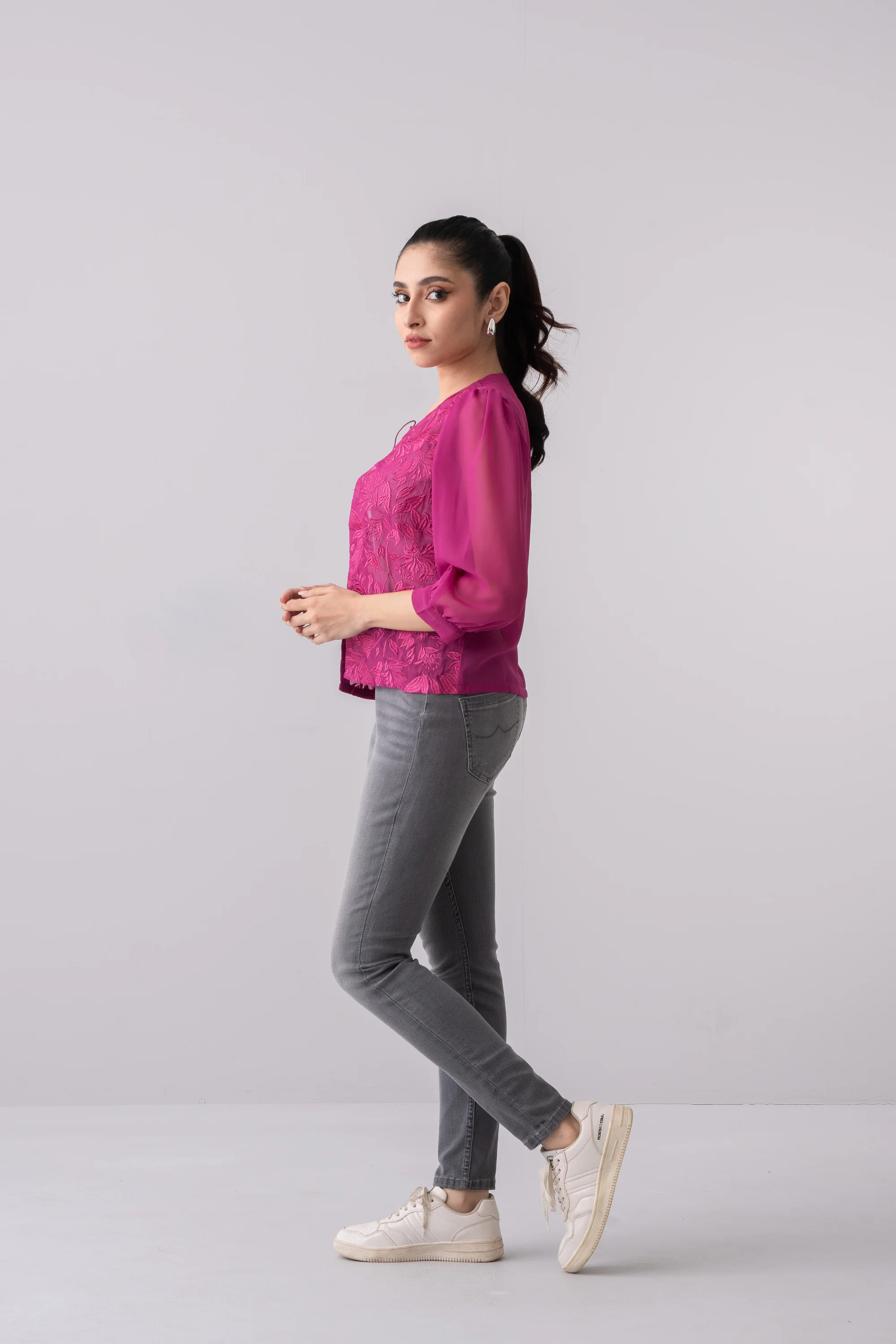 Regular Fit Georgette Bolero Top - XTXFMF
