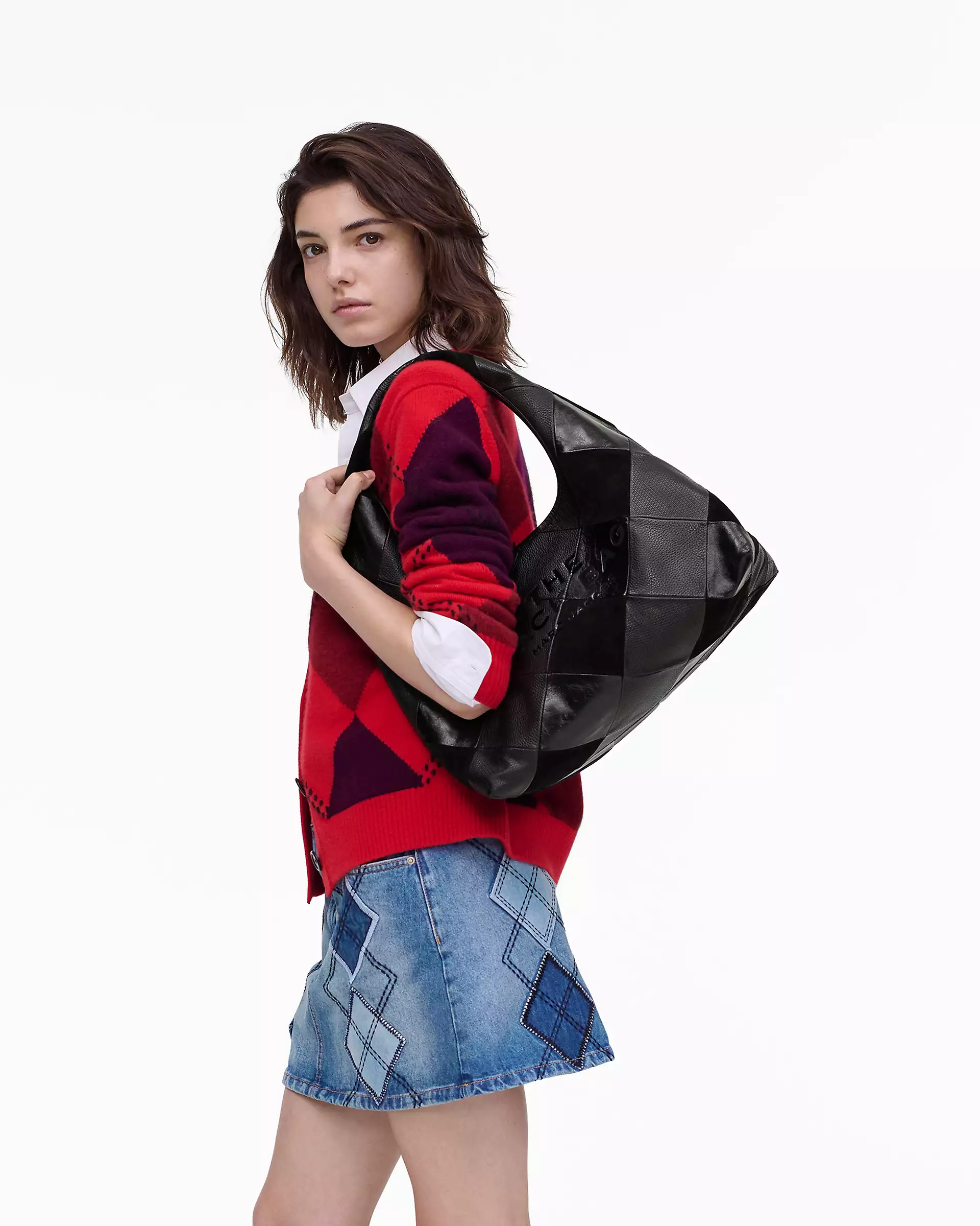 THE SUEDE PATCHWORK SACK BAG - XTXFMF