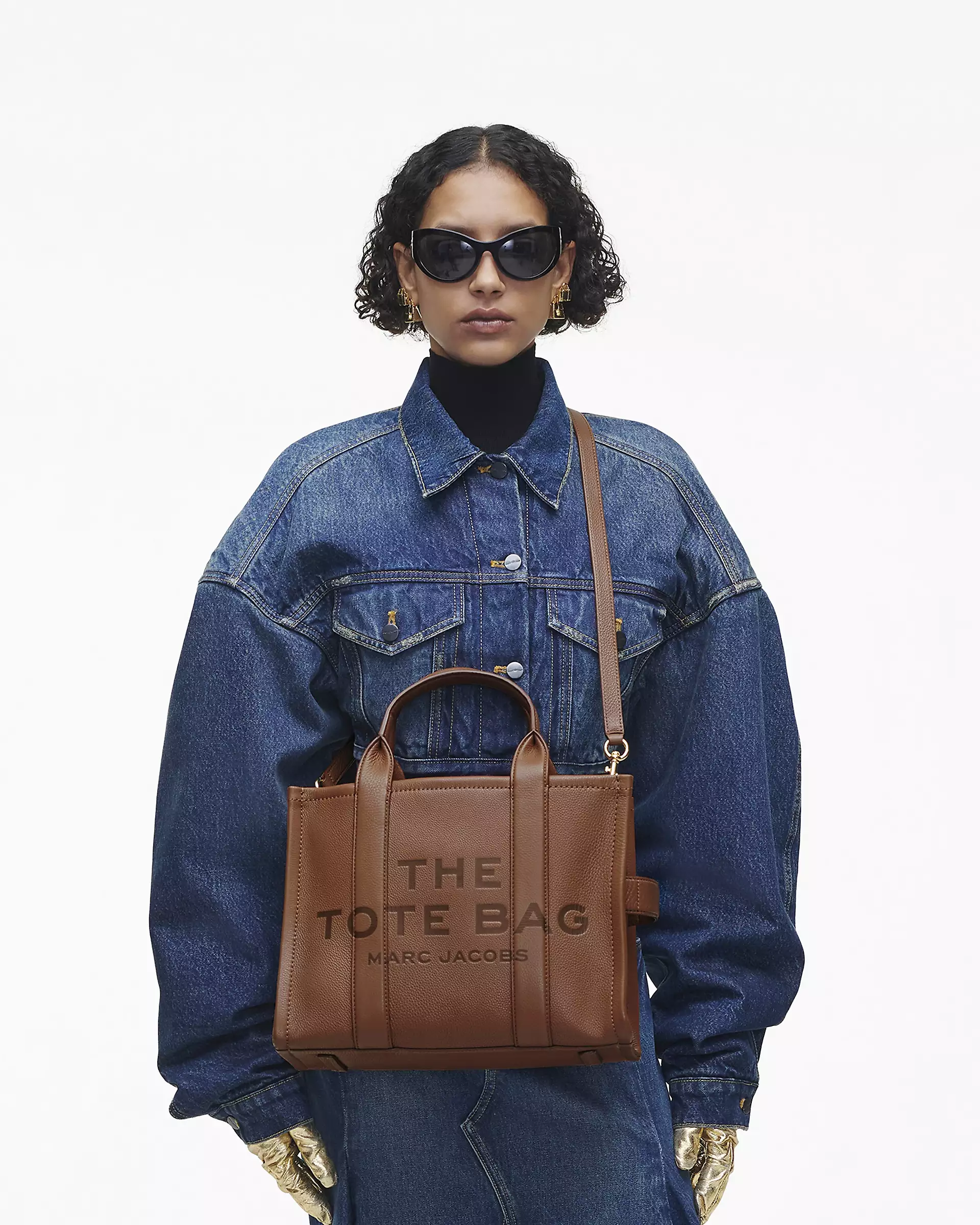 THE LEATHER MEDIUM TOTE BAG - XTXFMF