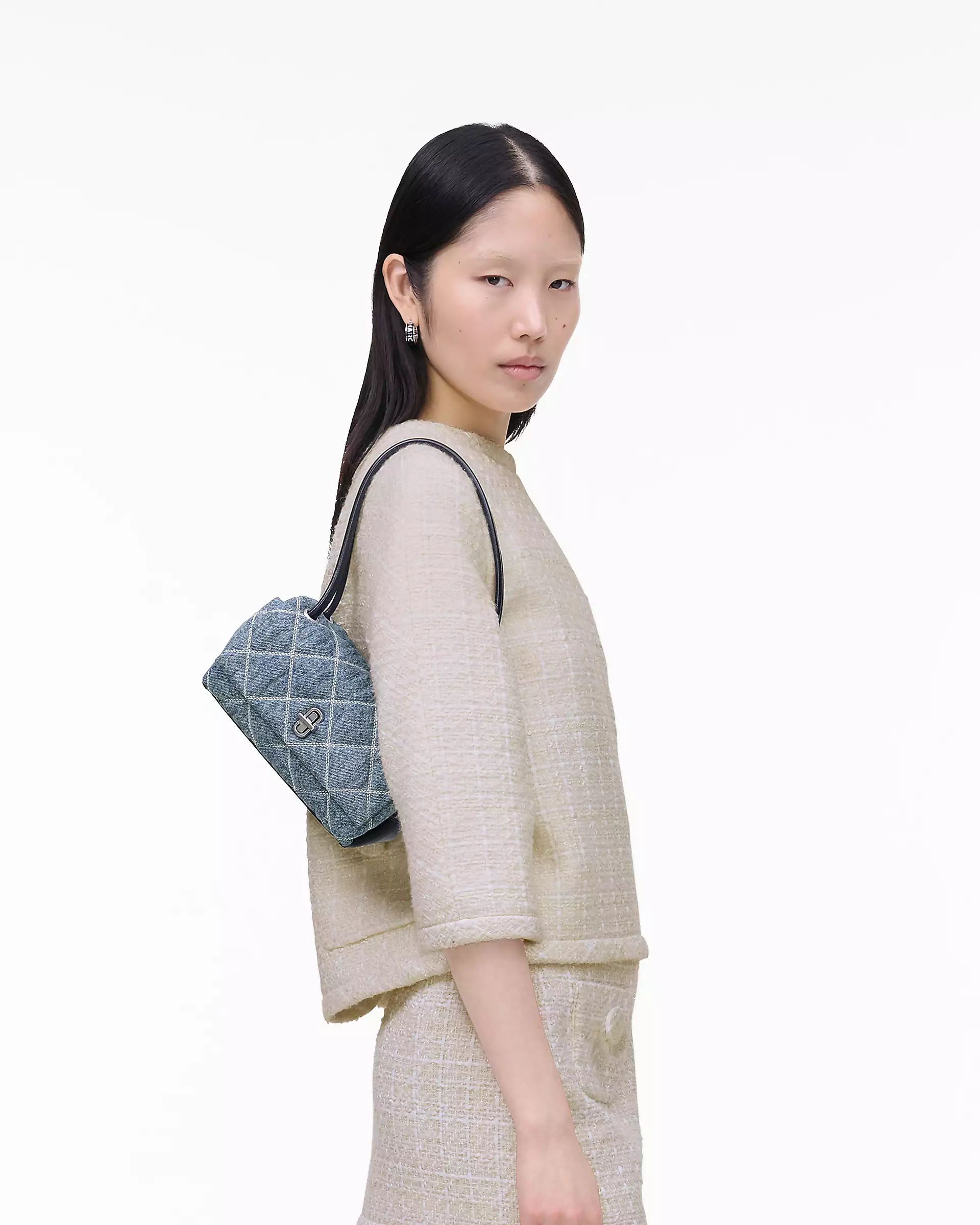 THE QUILTED DENIM MINI DUAL SHOULDER BAG - XTXFMF