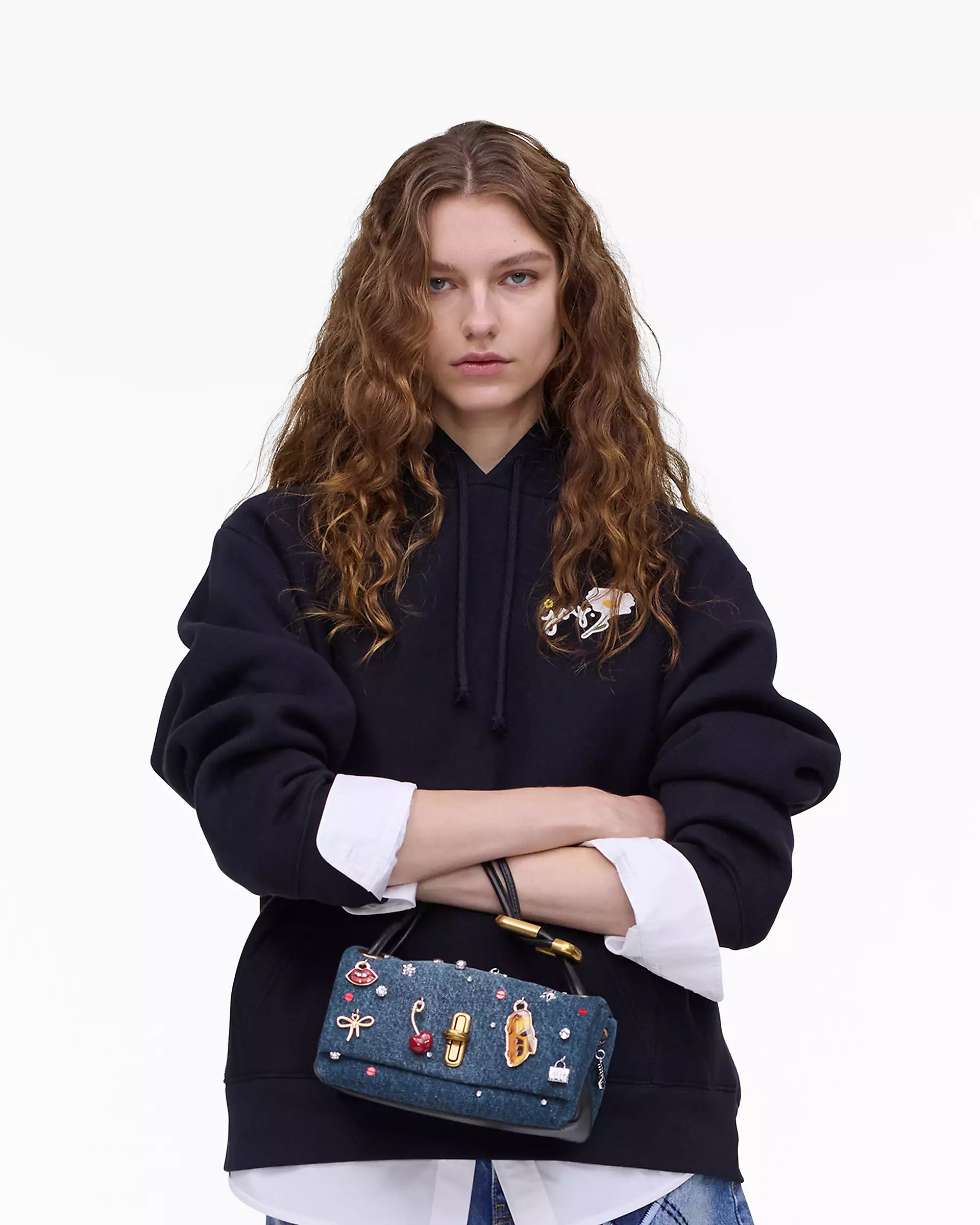 THE TRINKET CHARM DENIM MINI DUAL BAG - XTXFMF