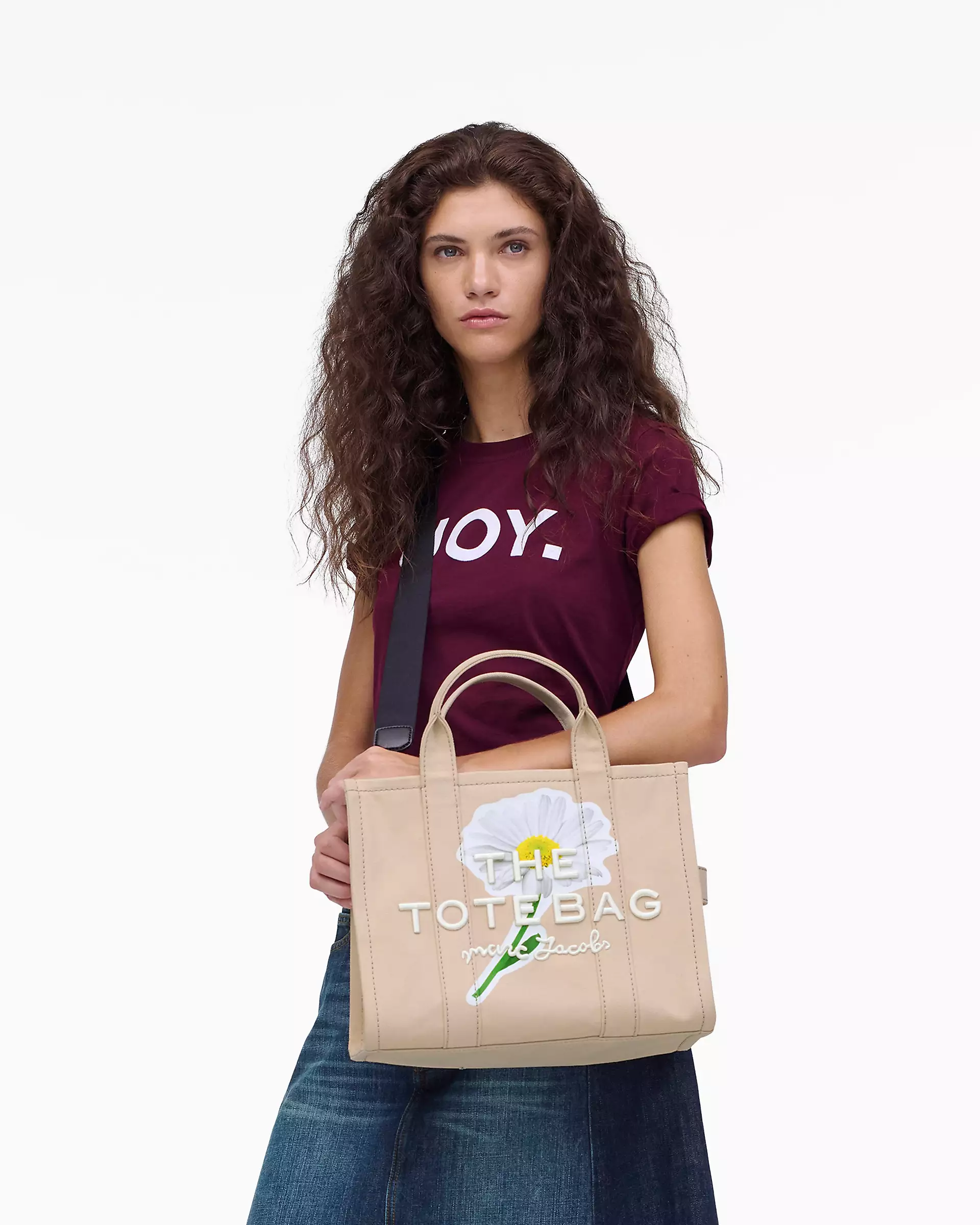 THE DAISY SCRIPT CANVAS MEDIUM TOTE BAG - XTXFMF