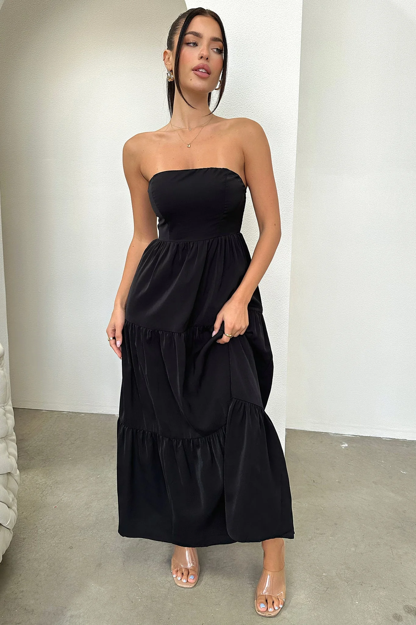 Hailey Maxi Dress - Black - XTXFMF