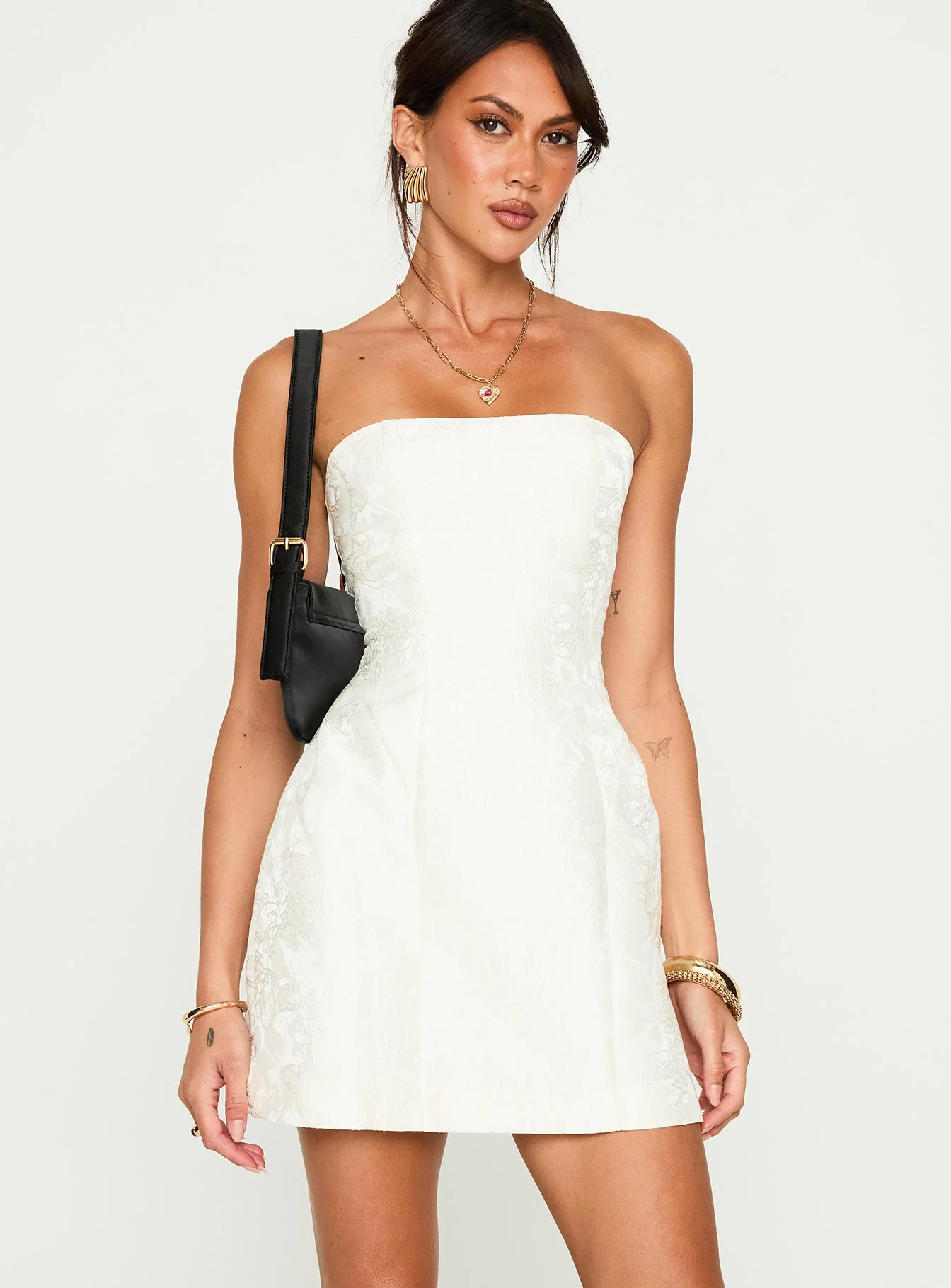 Heaven Sent Strapless Mini Dress White - XTXFMF