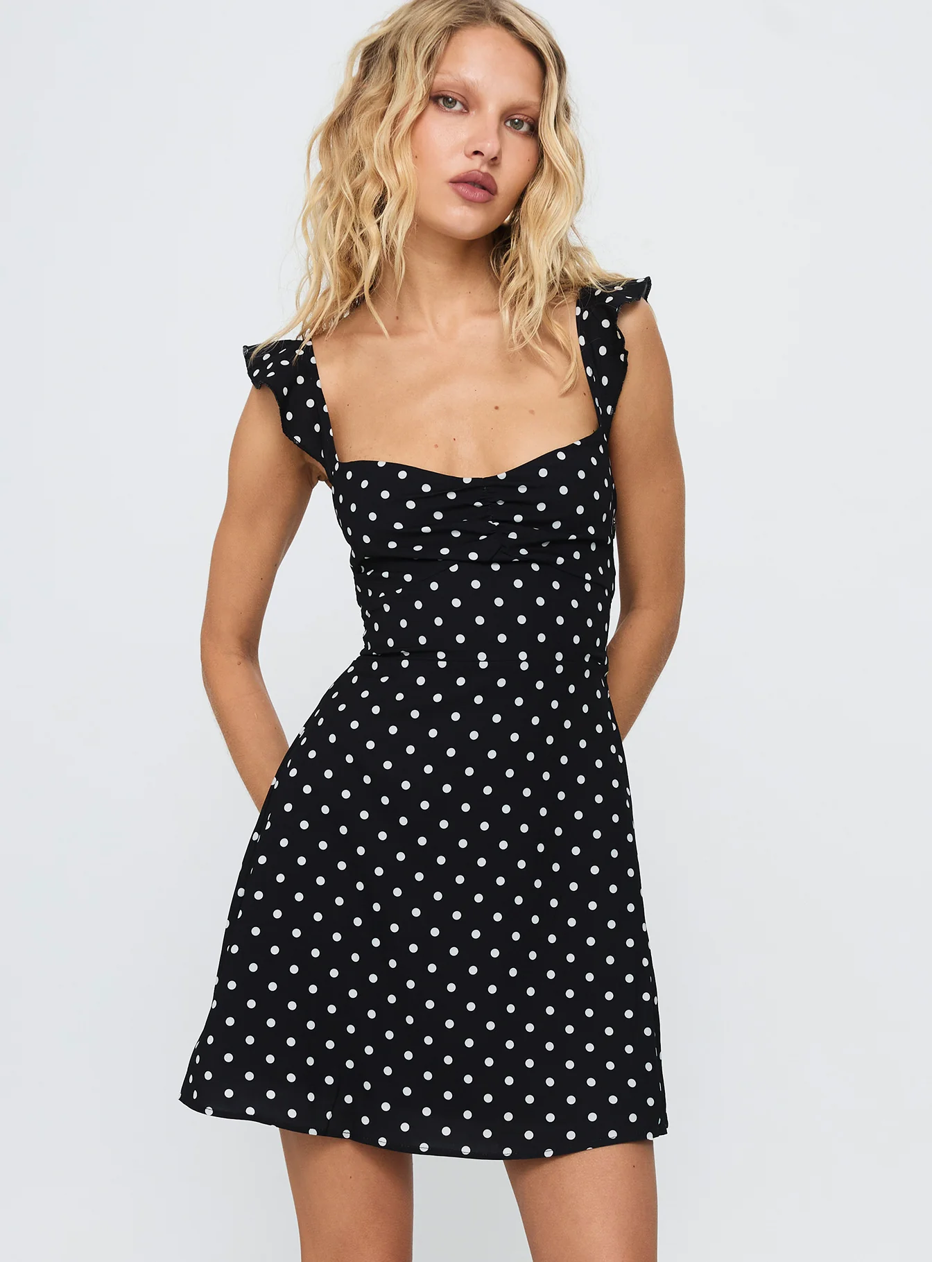 Landon Mini Dress Black / Polka Dot - XTXFMF