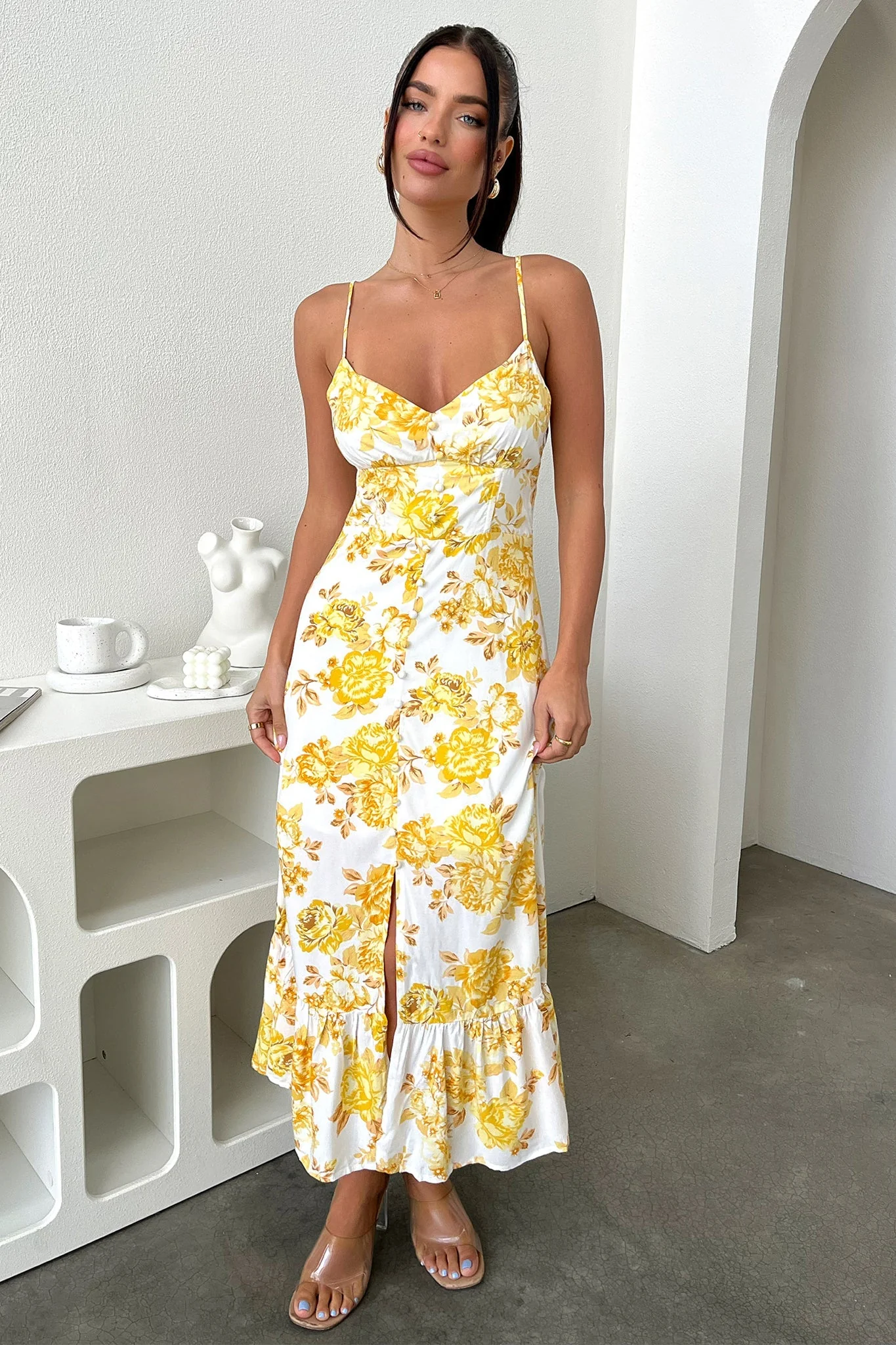 Dilara Maxi Dress - Yellow Floral - XTXFMF