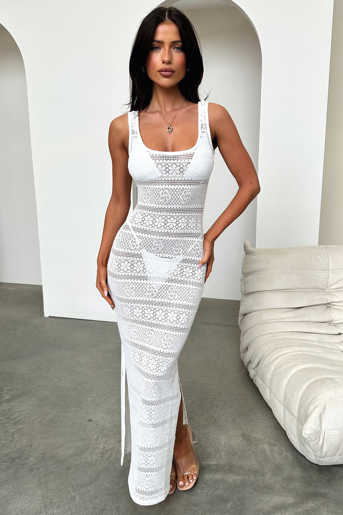 Sterling Maxi Dress - White - XTXFMF