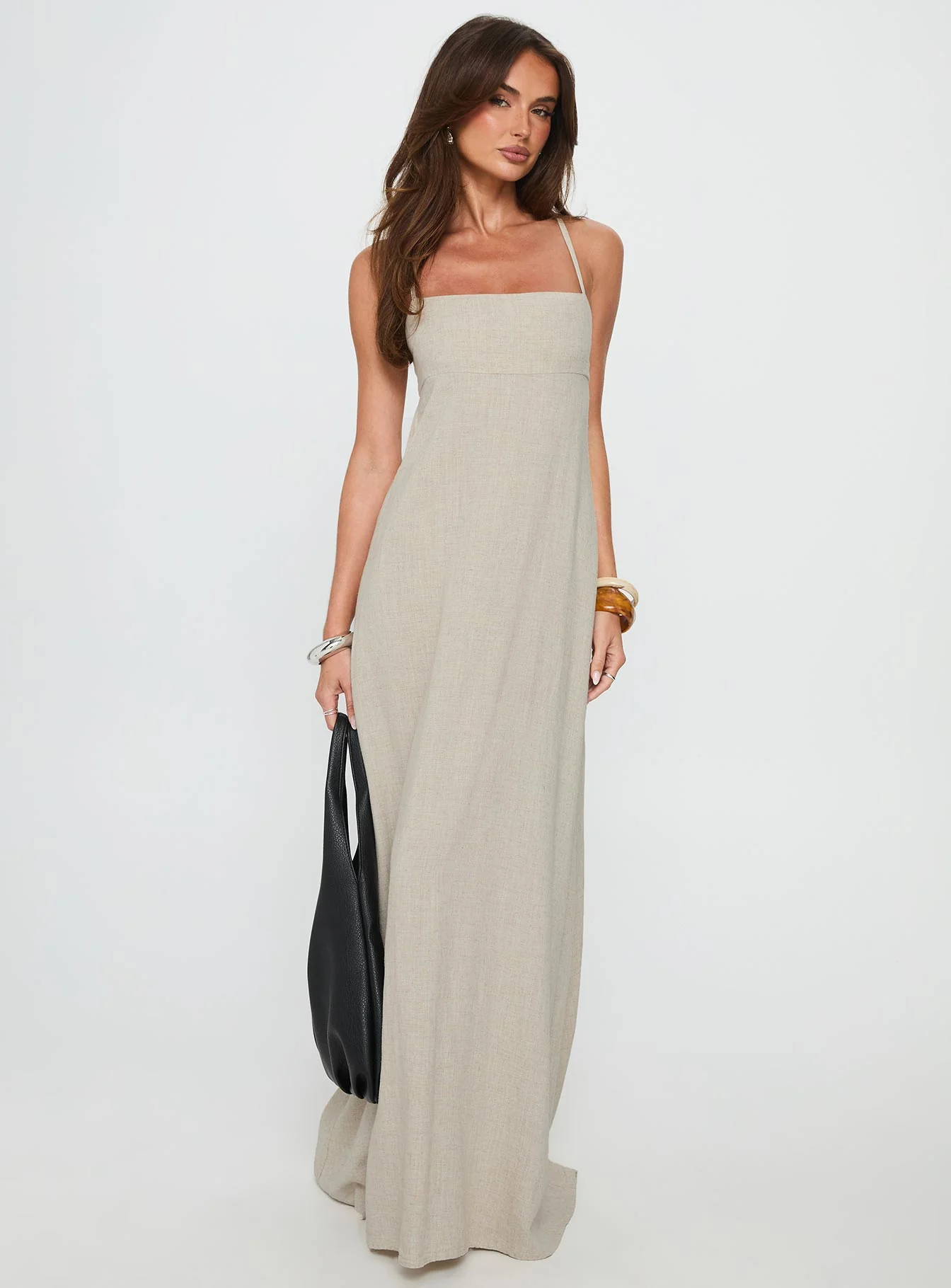 Solie Tie Back Maxi Dress Natural - XTXFMF