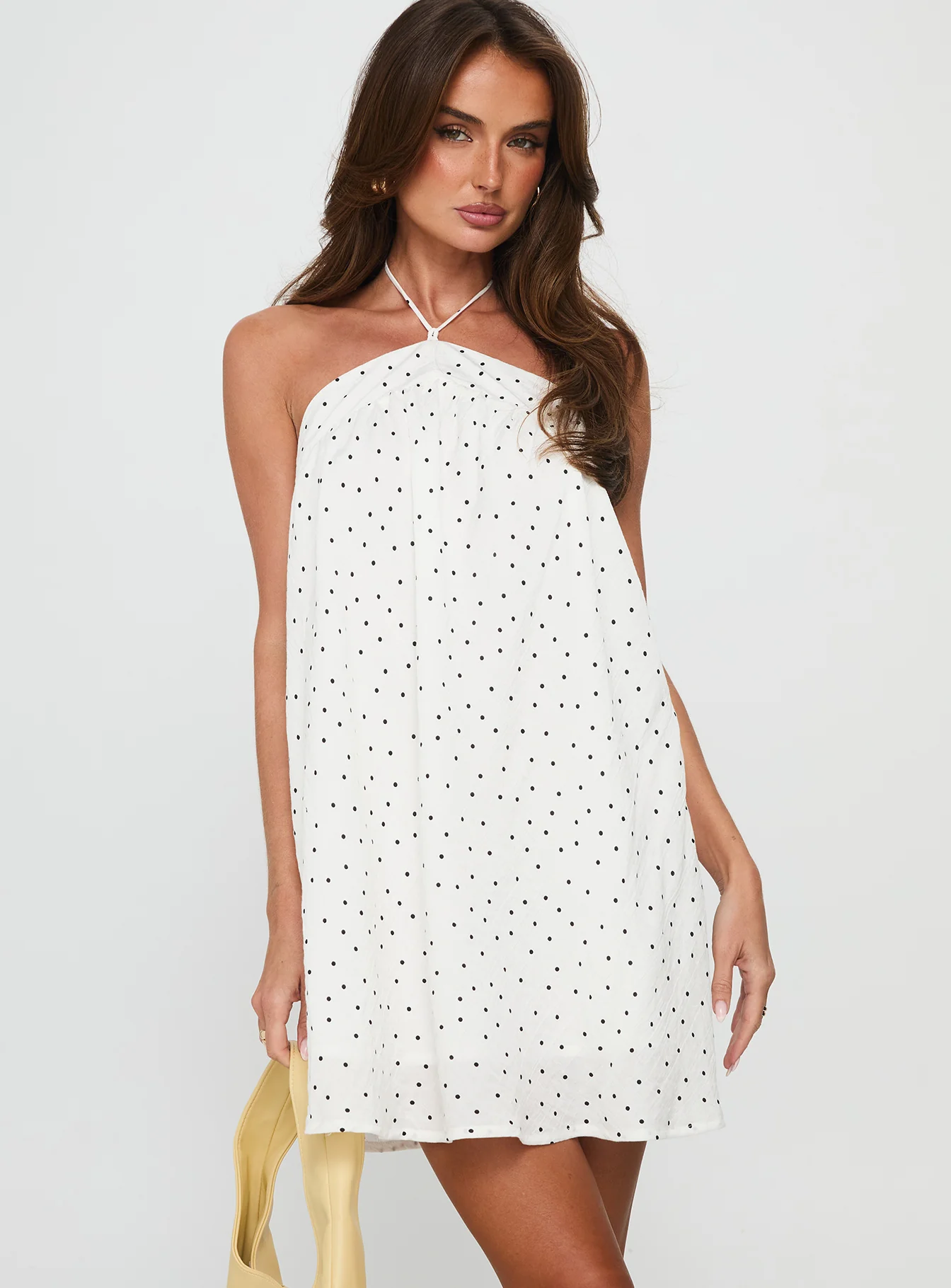Moonlit Mini Dress White Polka - XTXFMF
