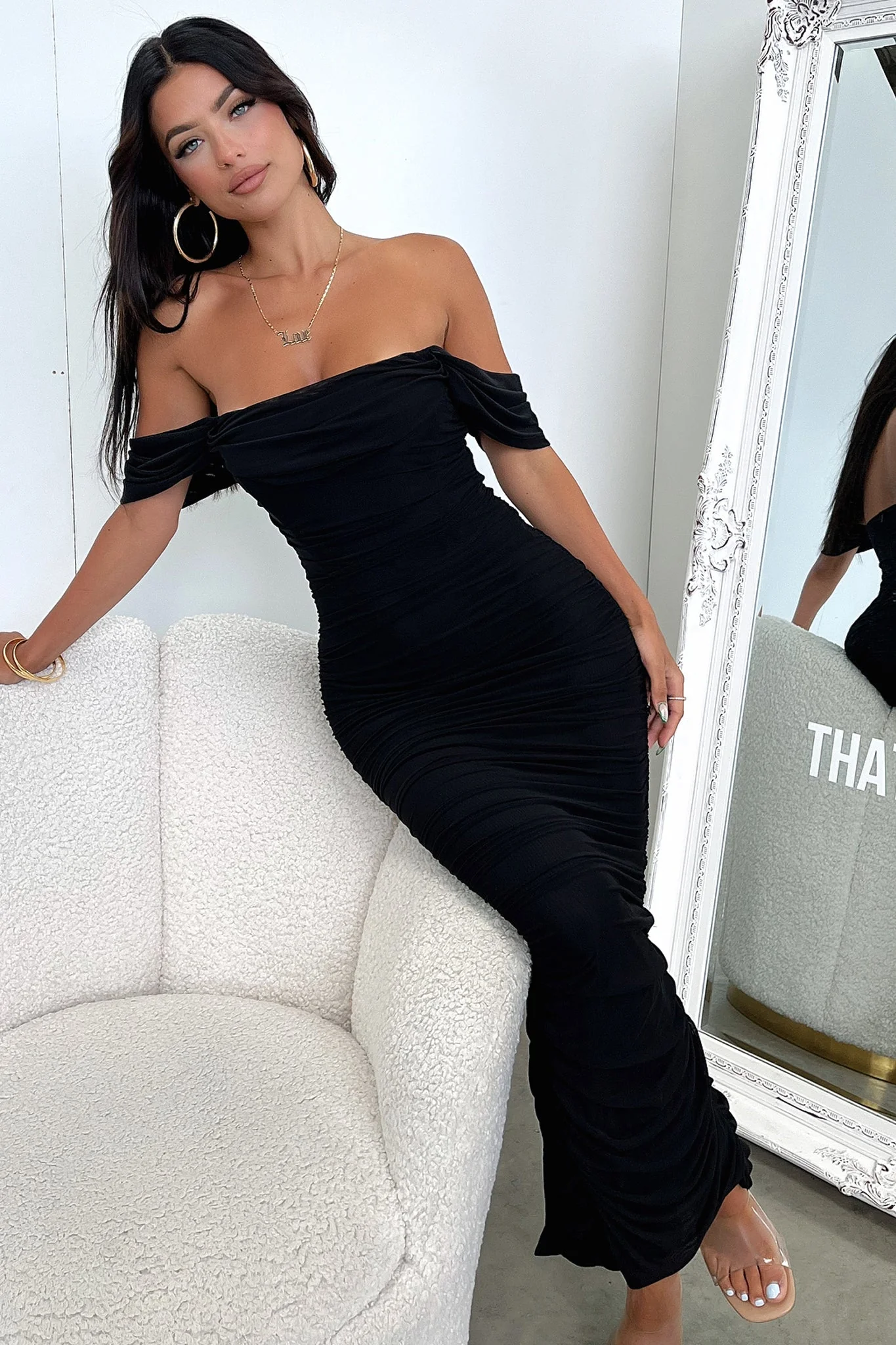 Lucinda Maxi Dress - Black - XTXFMF