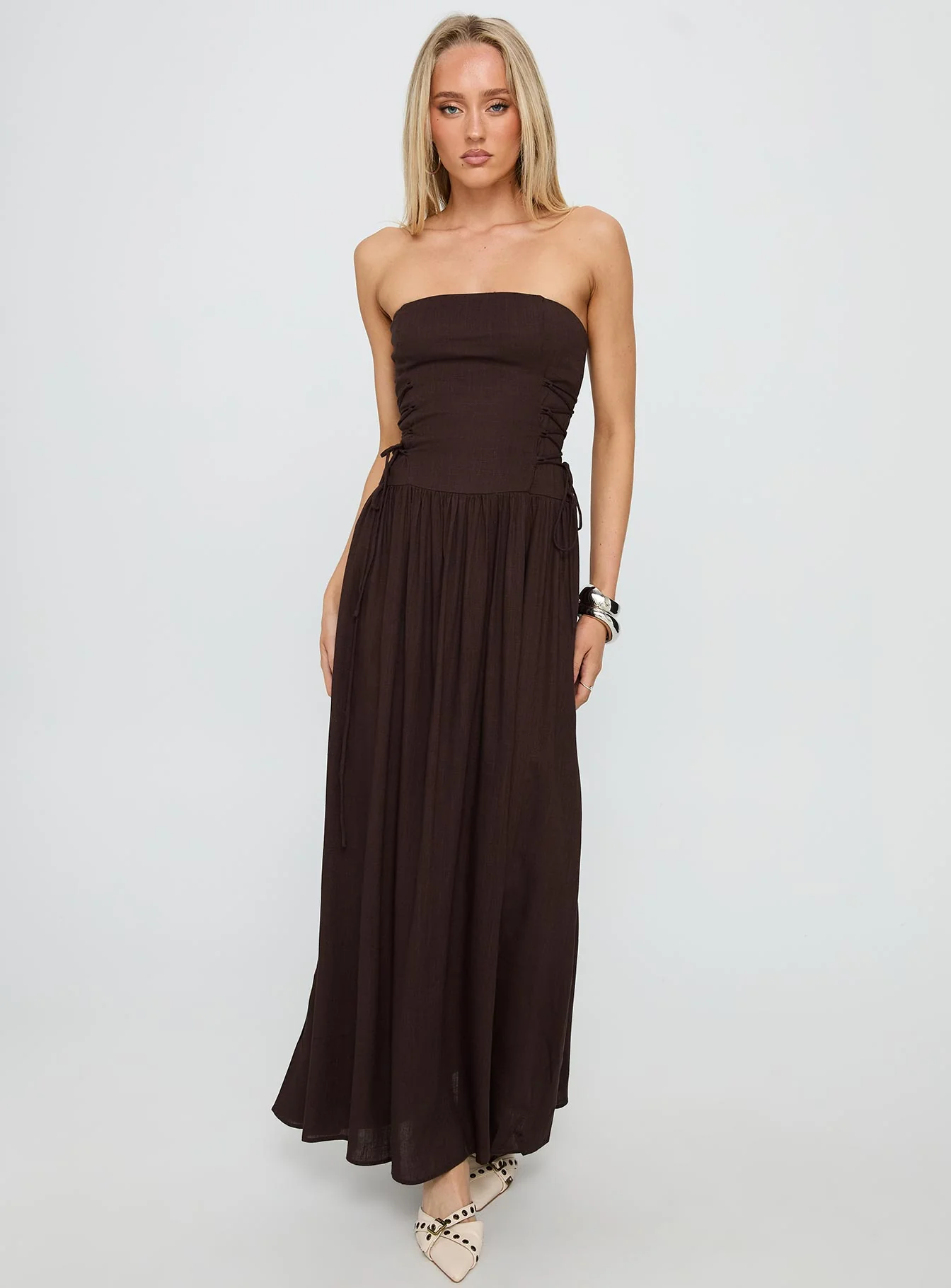 So Far So Good Maxi Dress Chocolate - XTXFMF