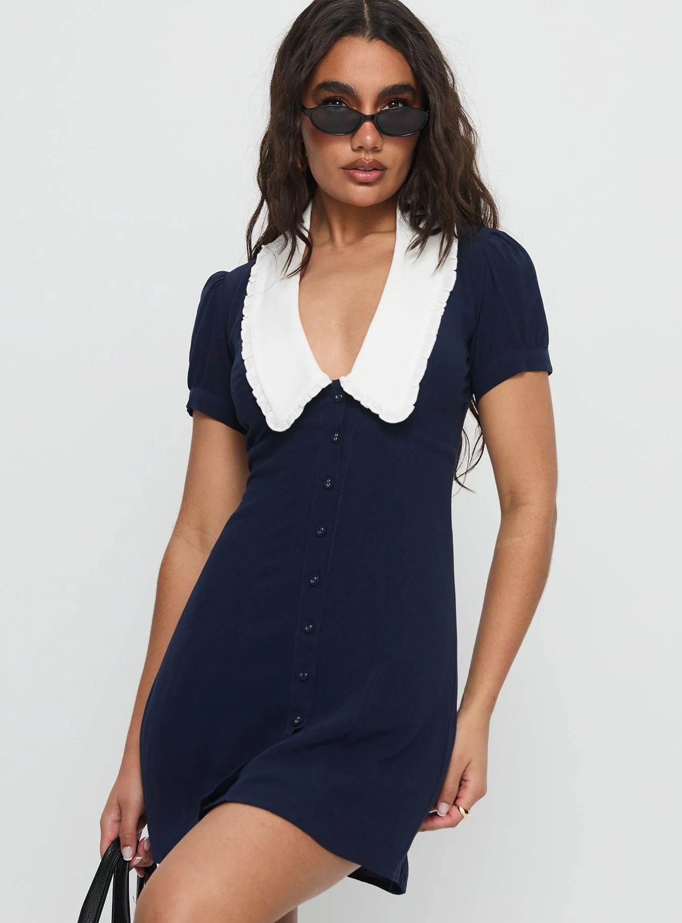 Fabiola Collared Mini Dress Navy - XTXFMF