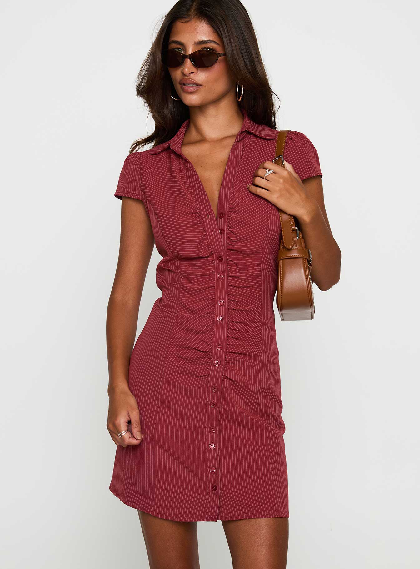Arianwyn Mini Dress Burgundy - XTXFMF
