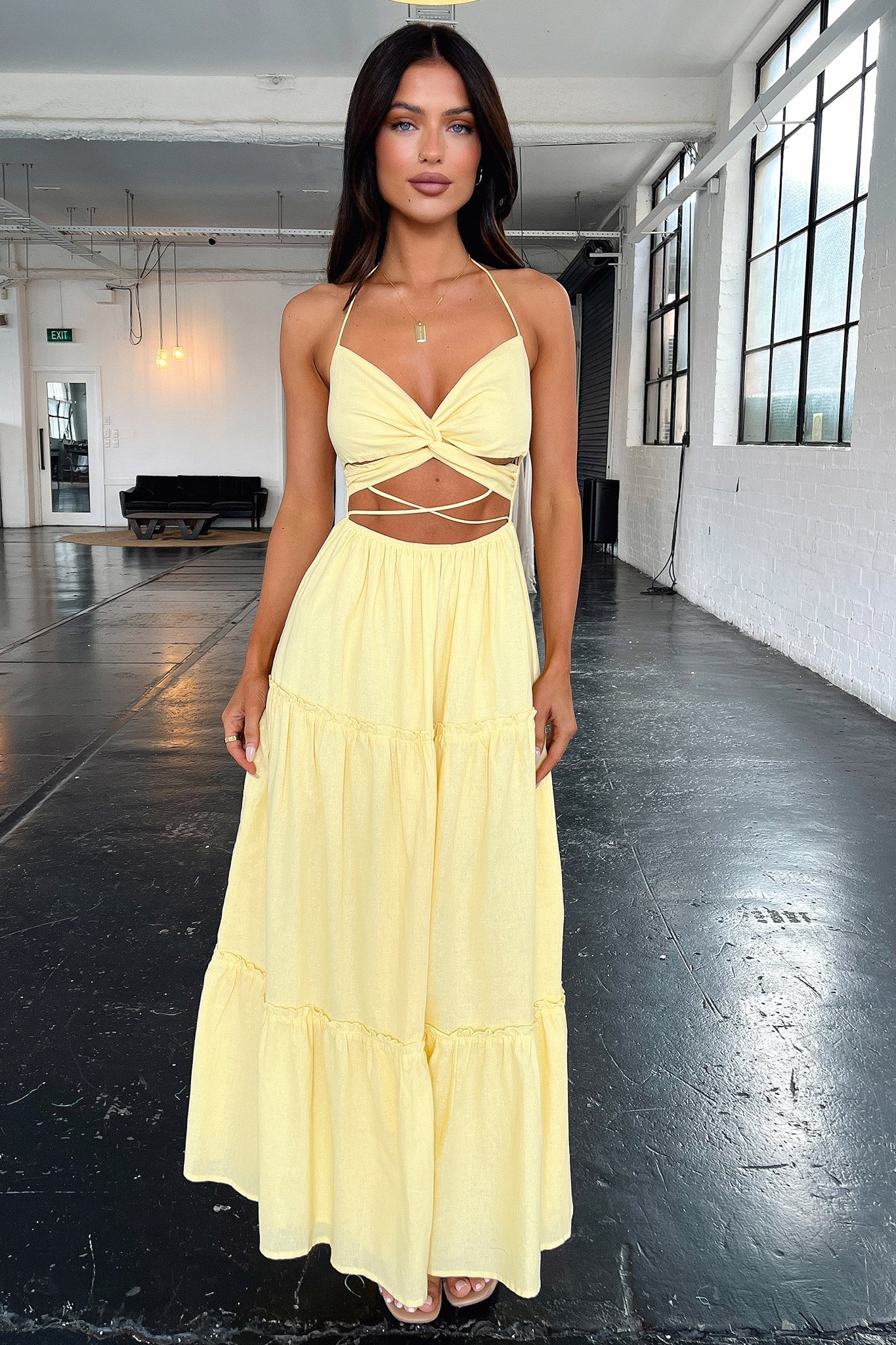 Lucy Maxi Dress - Yellow - XTXFMF