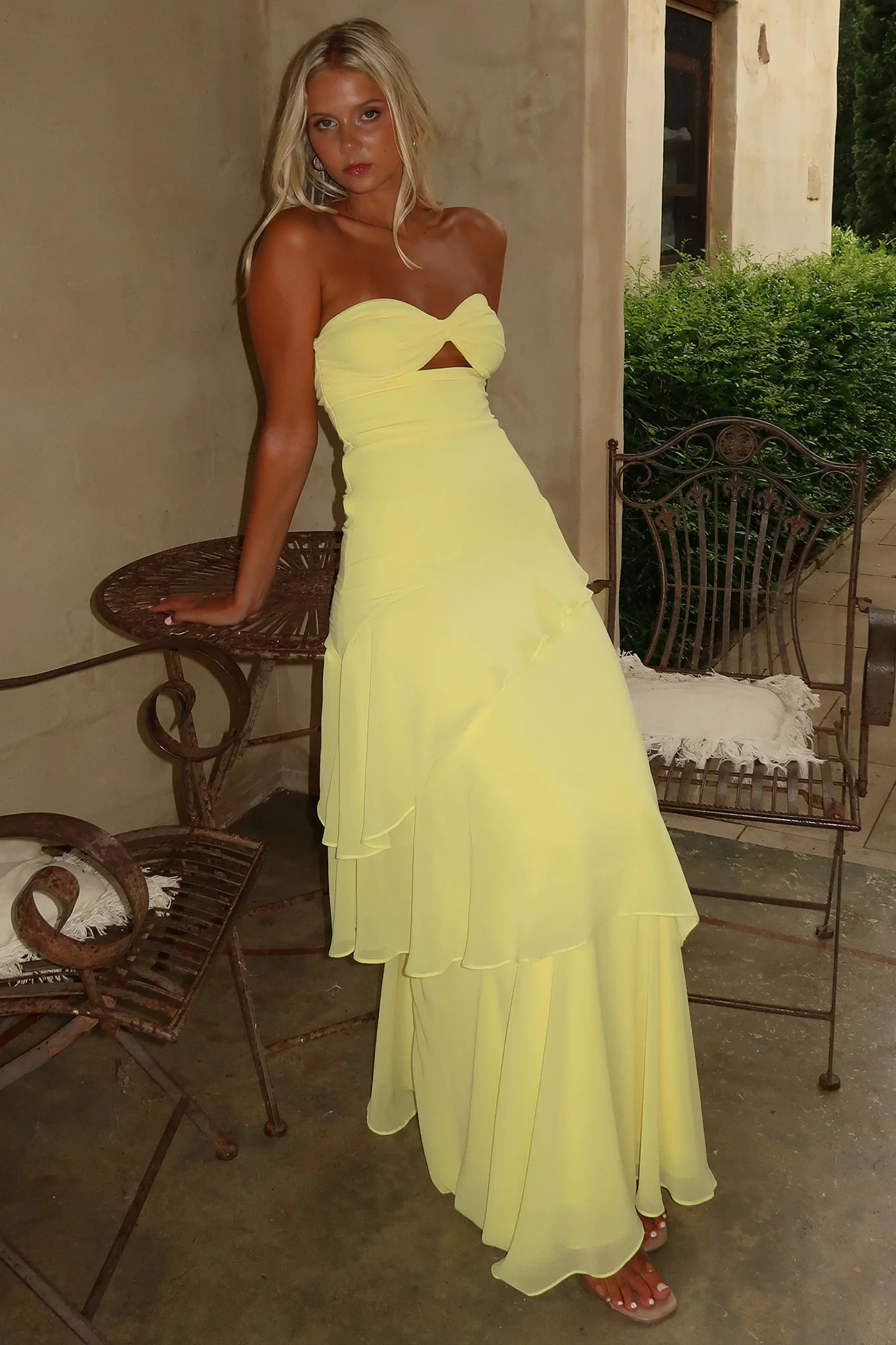 Gretta Strapless Maxi Dress - Yellow - XTXFMF
