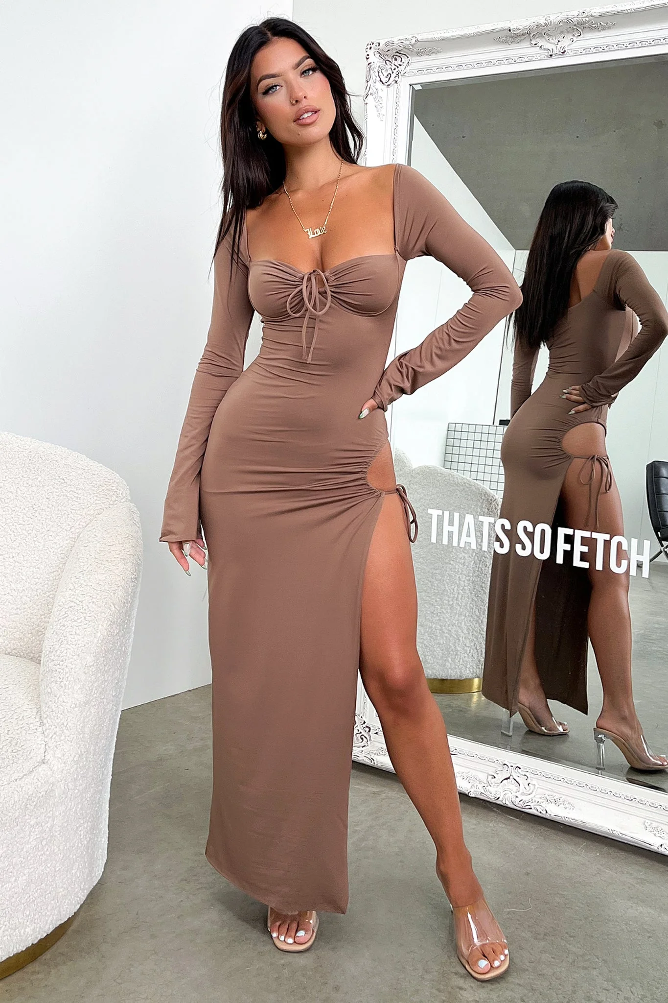 Noor Maxi Dress - Brown - XTXFMF