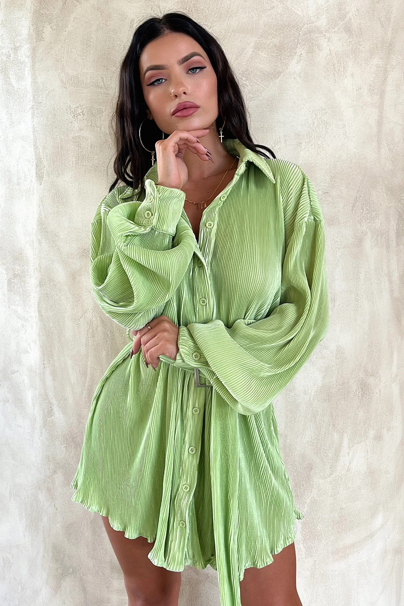 Stassi T-Shirt Dress - Green - XTXFMF