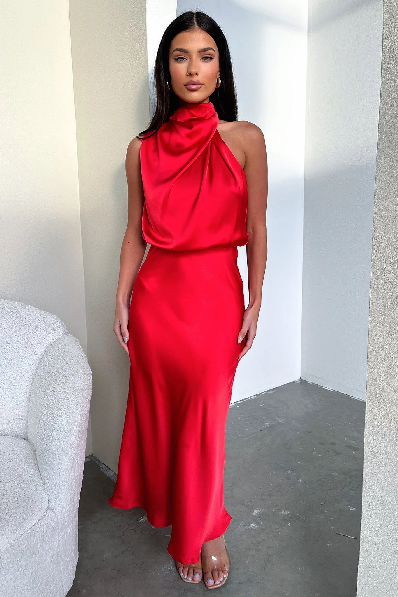 Santorini Maxi Dress - Red - XTXFMF