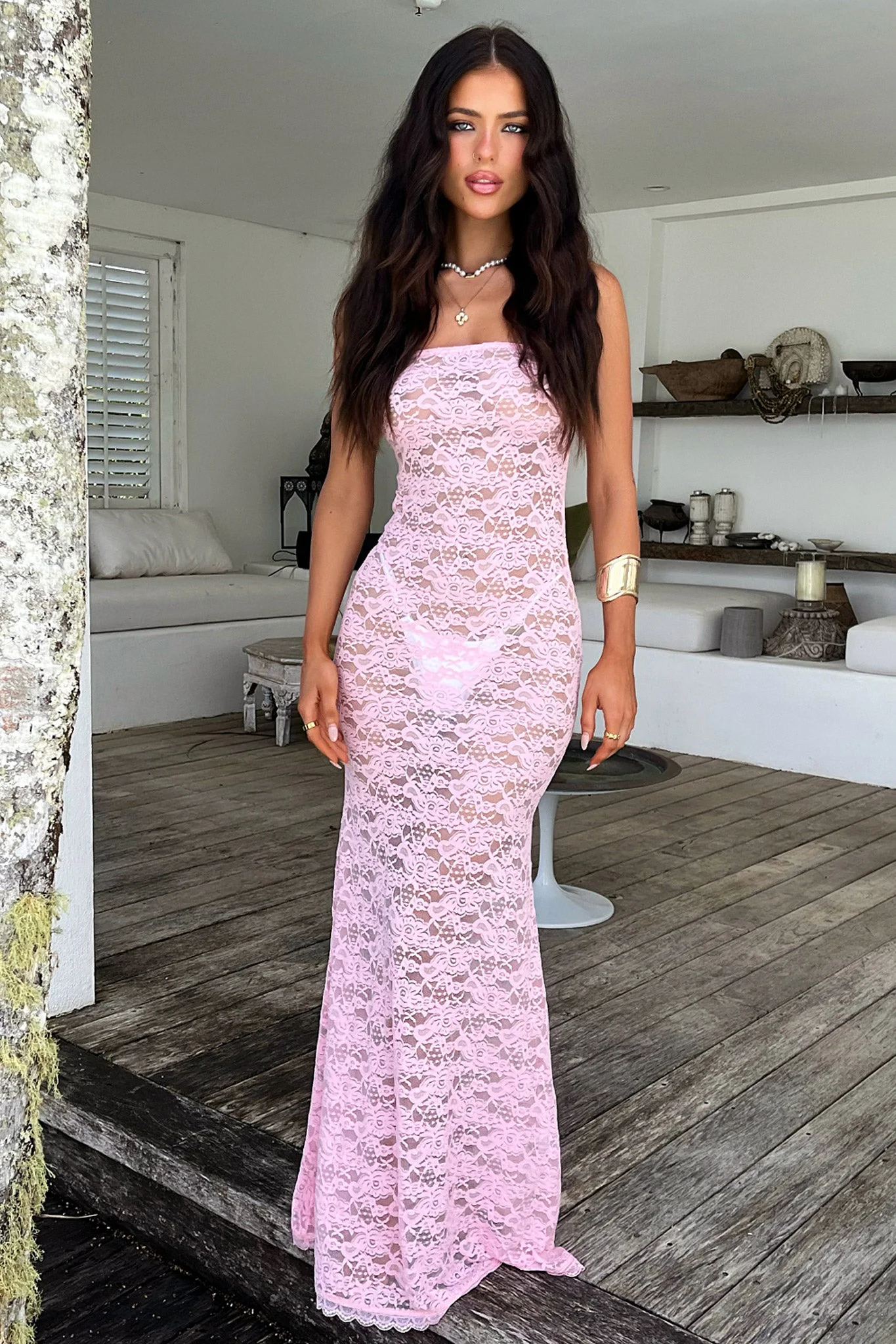 Veradi Maxi Dress - Baby Pink - XTXFMF