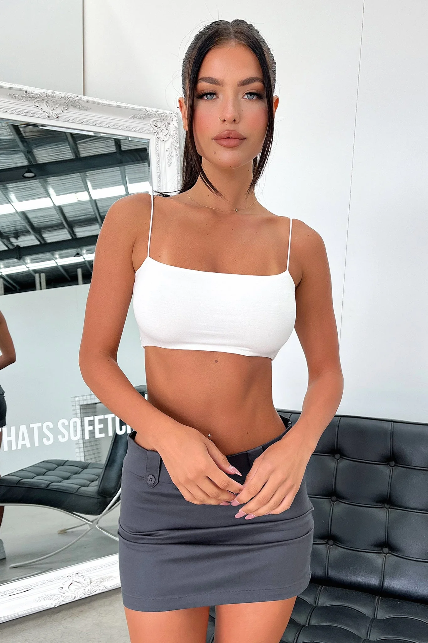 Kylan Mini Skirt - Grey - XTXFMF