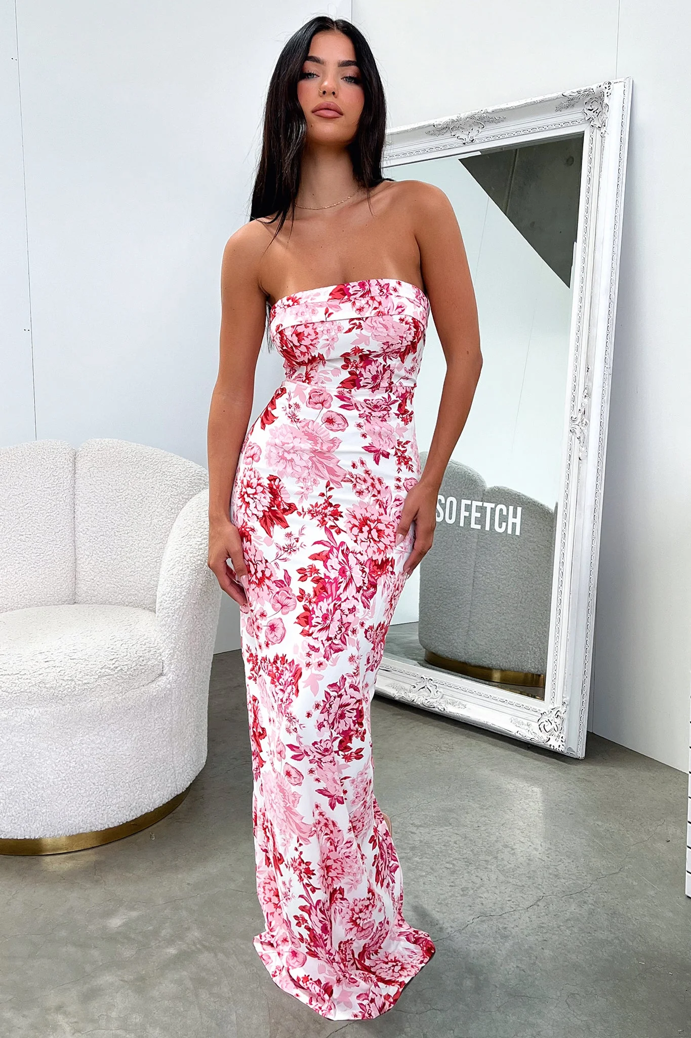 Charms Maxi Dress - Pink Floral - XTXFMF