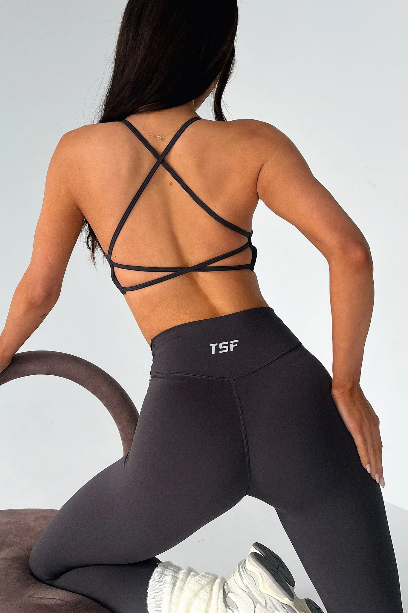 Kamari Open Back Sports Bra - Grey - XTXFMF