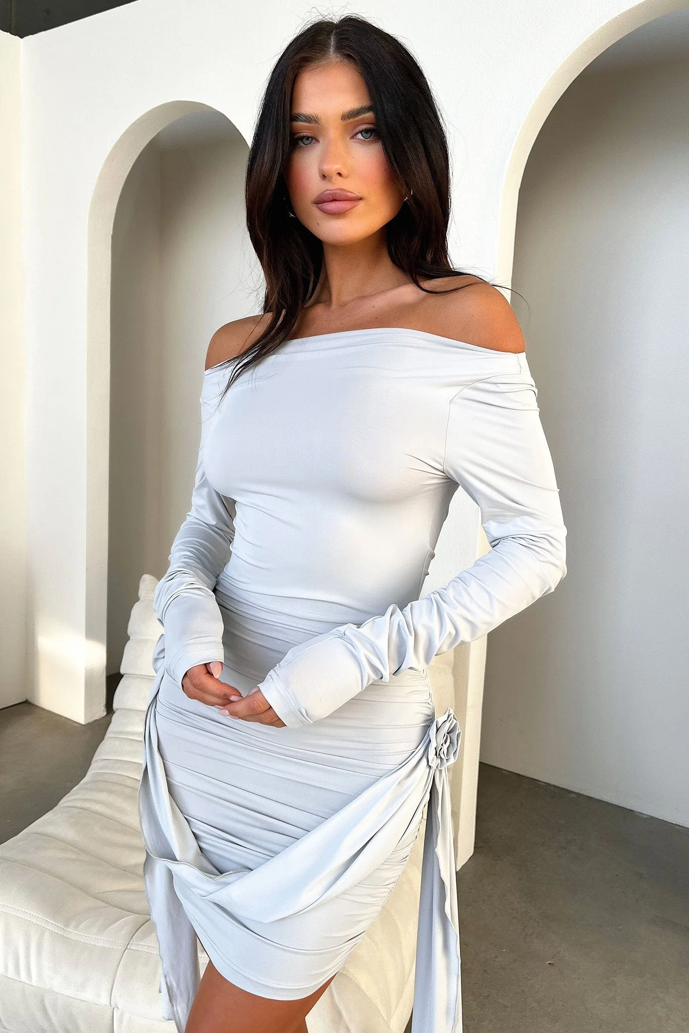 Lioness Glory Mini Dress - Grey - XTXFMF