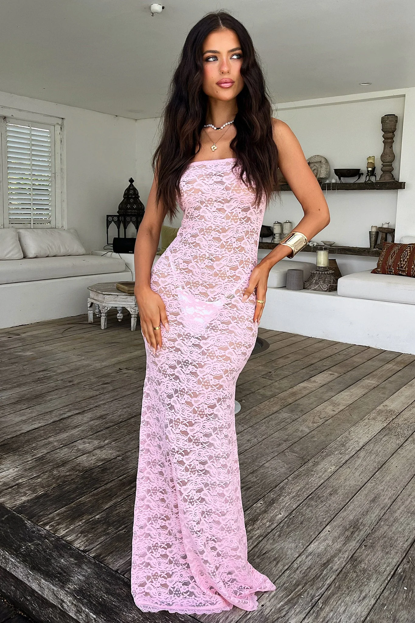 Veradi Maxi Dress - Baby Pink - XTXFMF