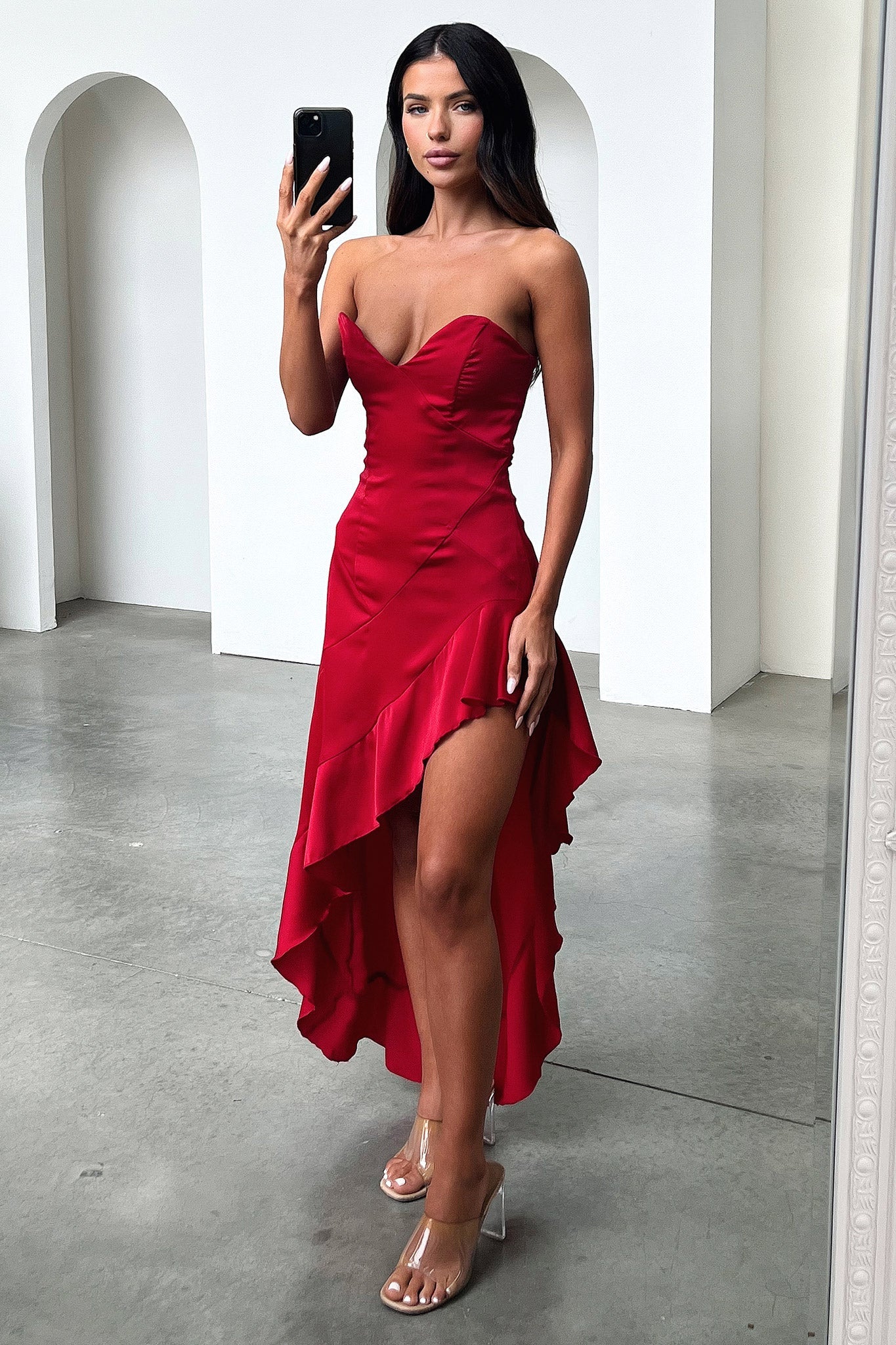 Leora Maxi Dress - Red - XTXFMF