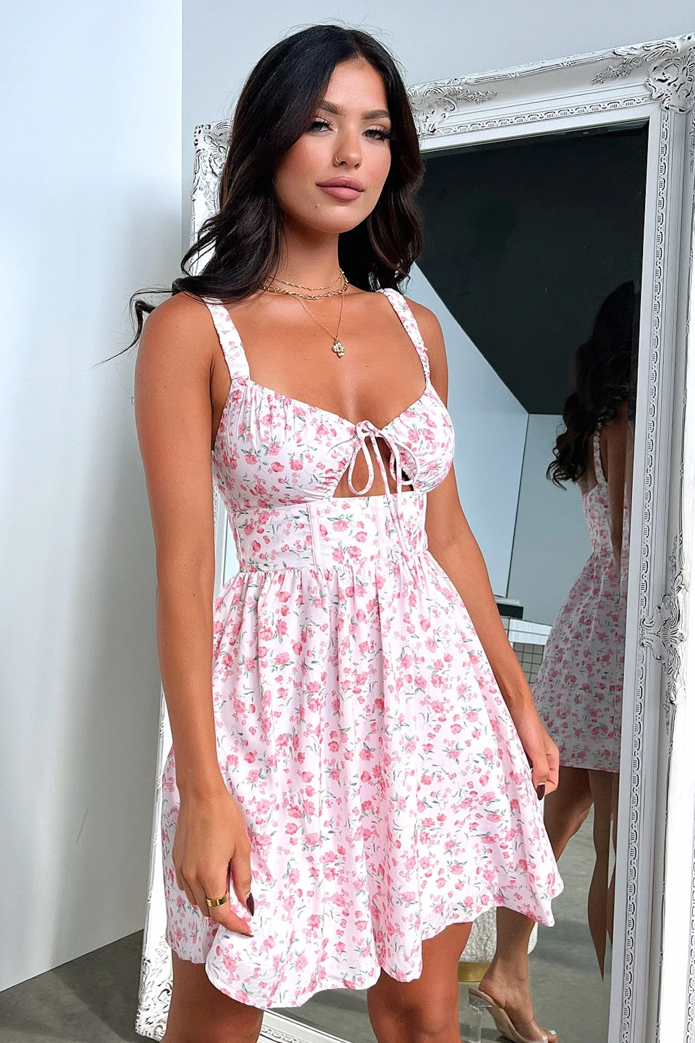 Meznin Dress - Pink Floral - XTXFMF