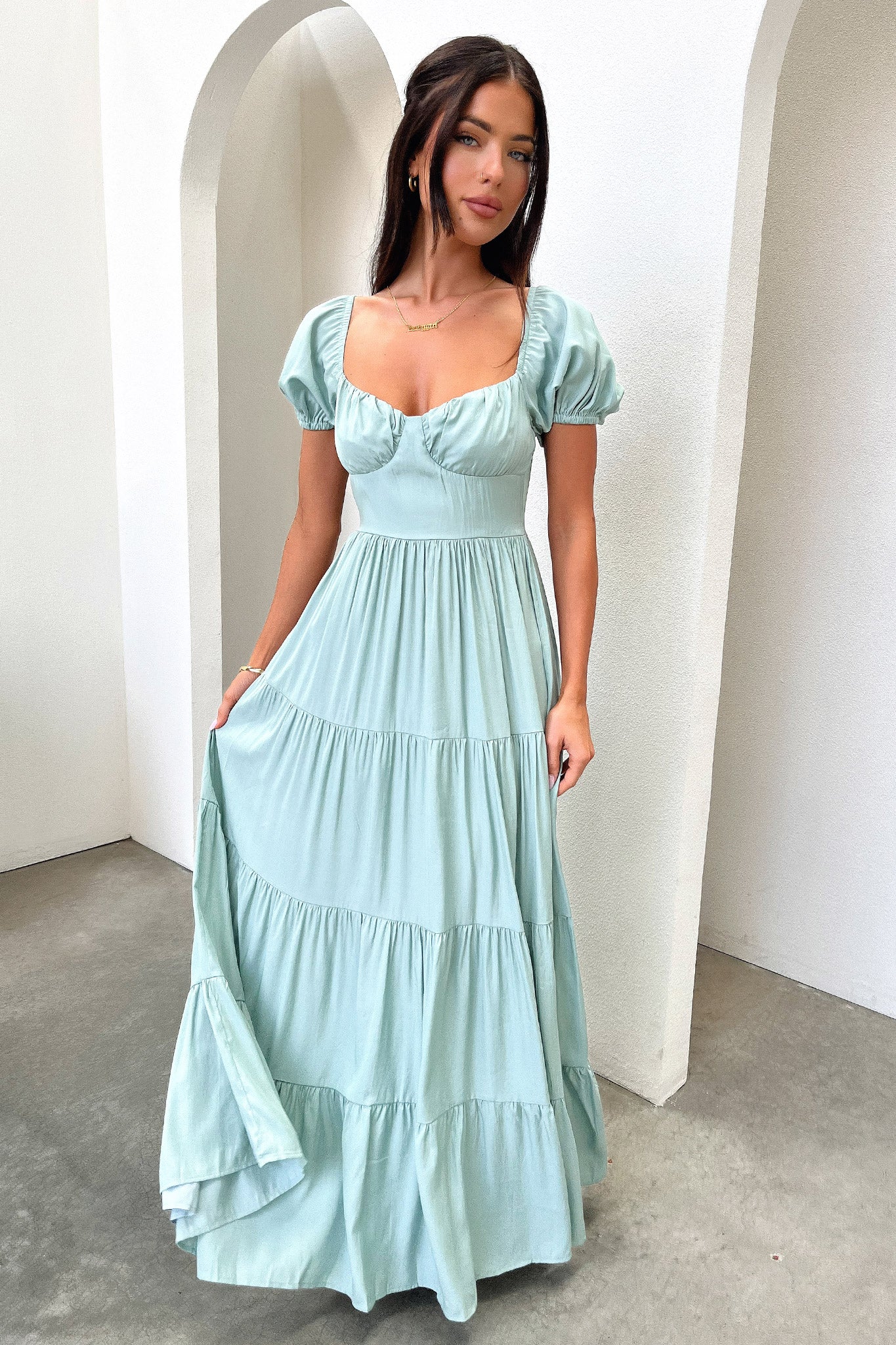 Levona Maxi Dress - Sage - XTXFMF