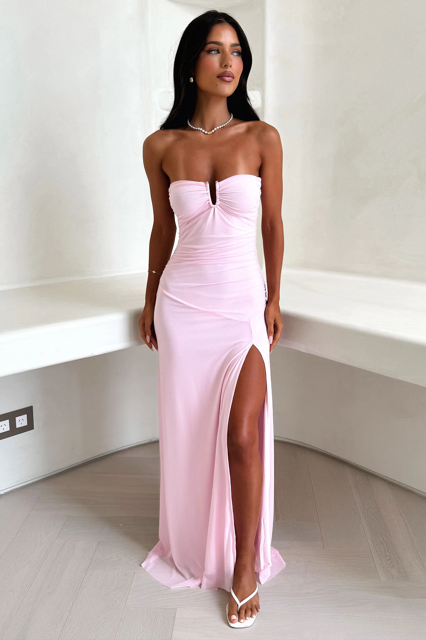 Renesmee Strapless Maxi Dress - Pink - XTXFMF