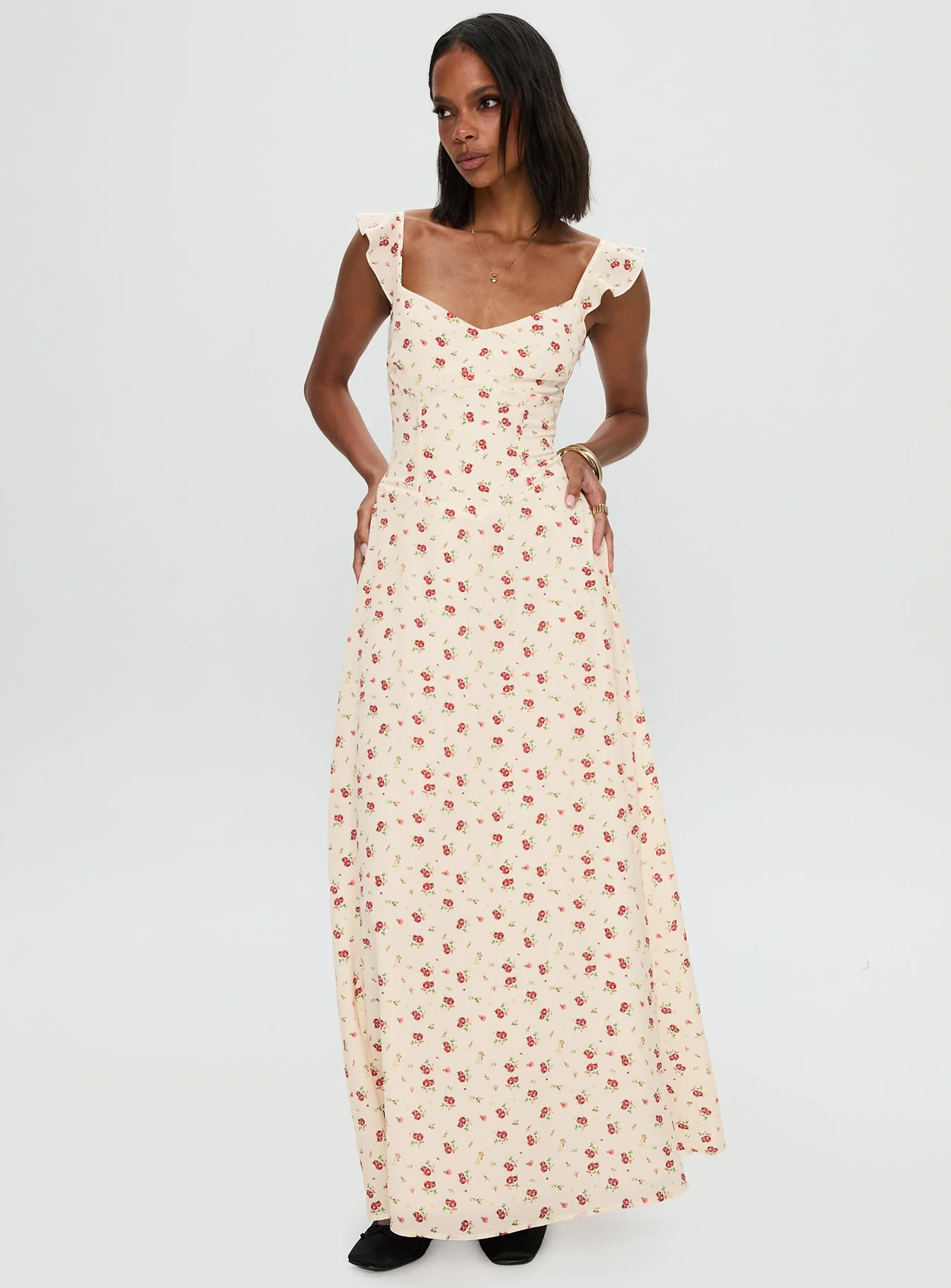 Maryana Maxi Dress Cream / Multi - XTXFMF