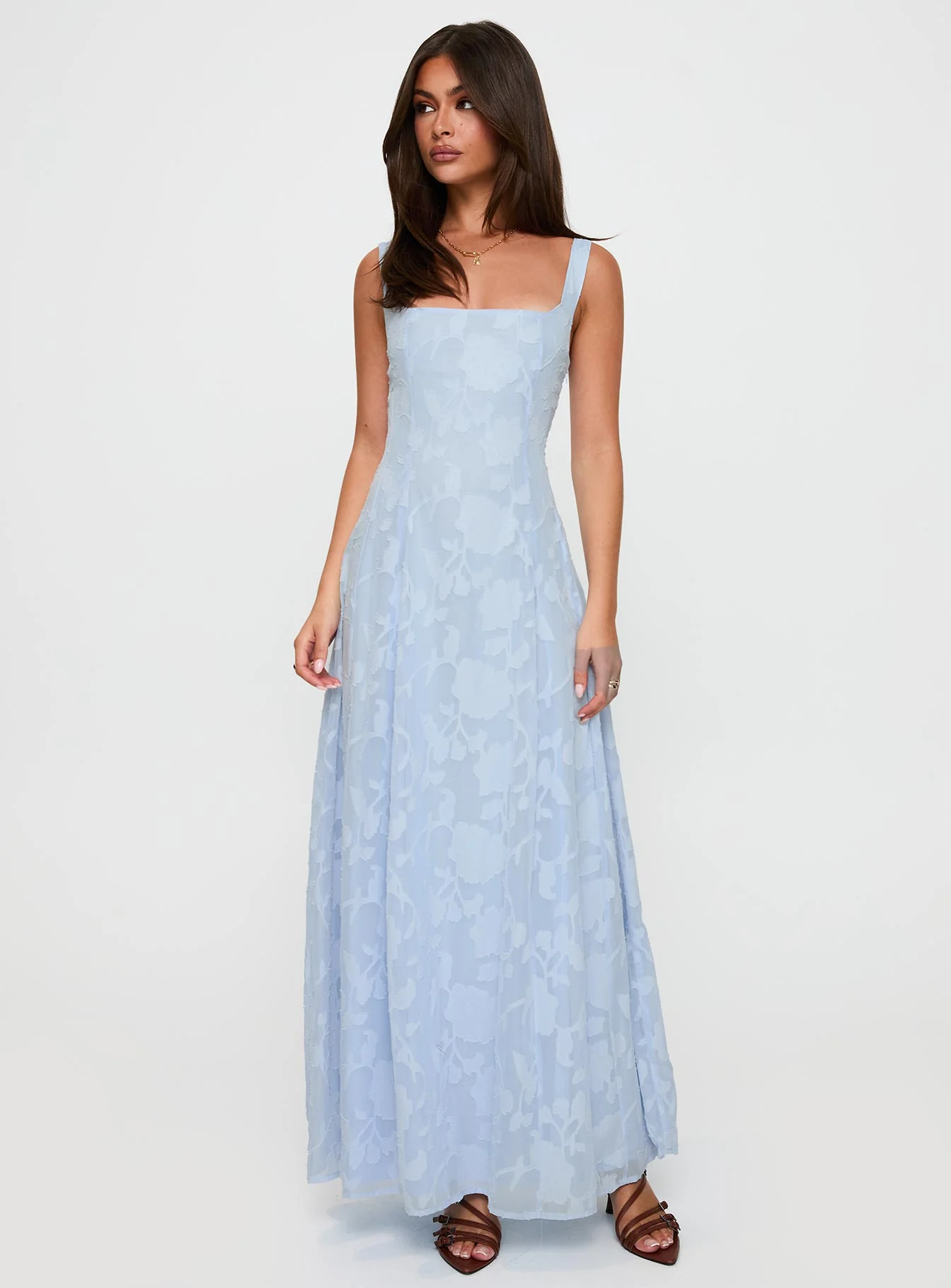 Margaux Burnout Maxi Dress Blue - XTXFMF